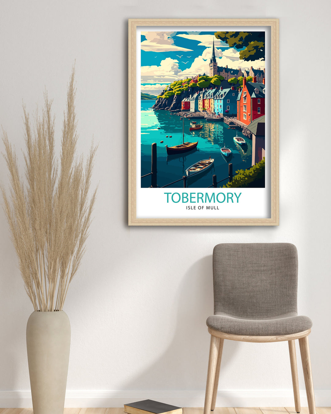 Tobermory Isle of Mull Travel Poster Scotland Wall Art Isle of Mull Illustration Travel Poster Tobermory Gift Scotland Home Decor