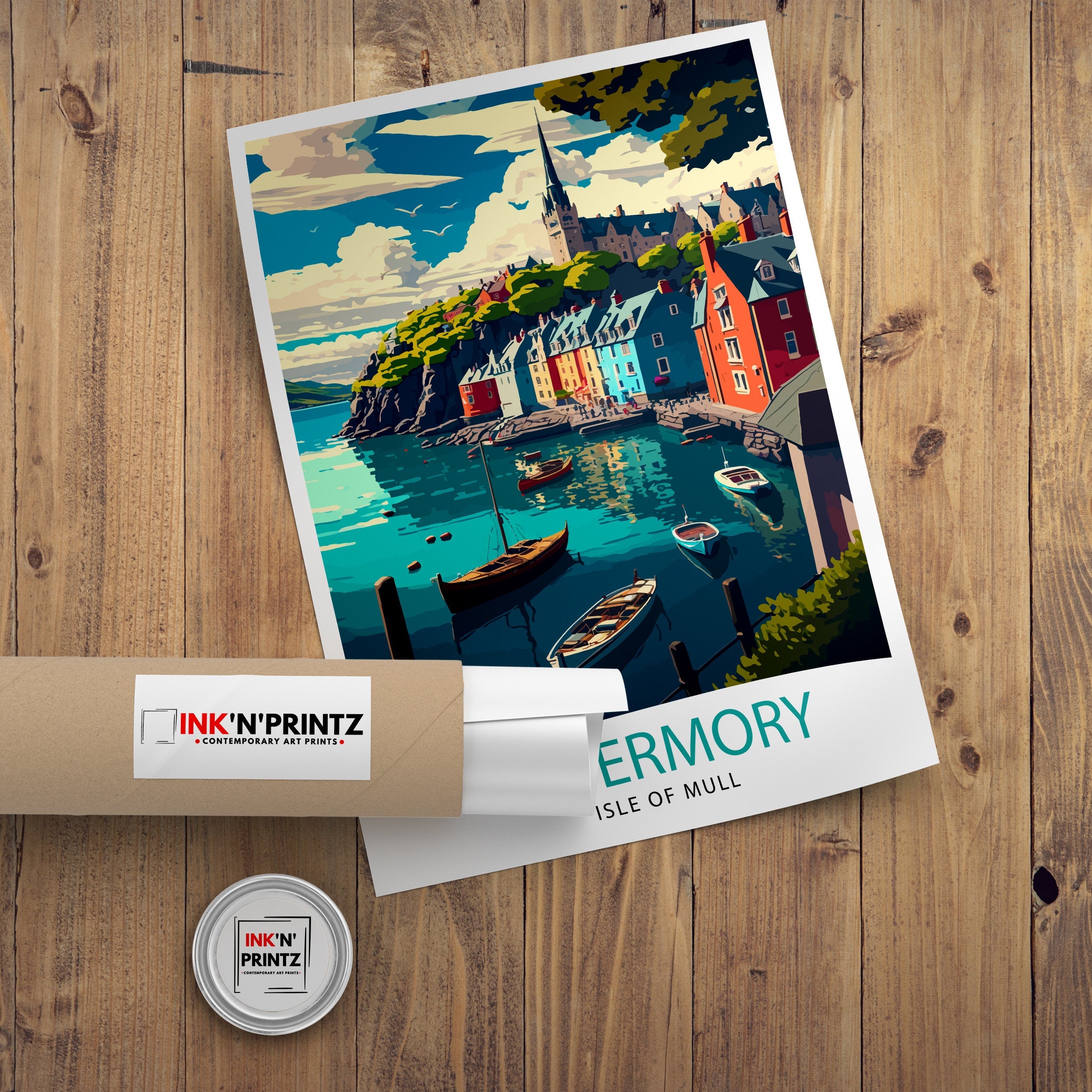 Tobermory Isle of Mull Print, Colorful Scotland Travel Poster