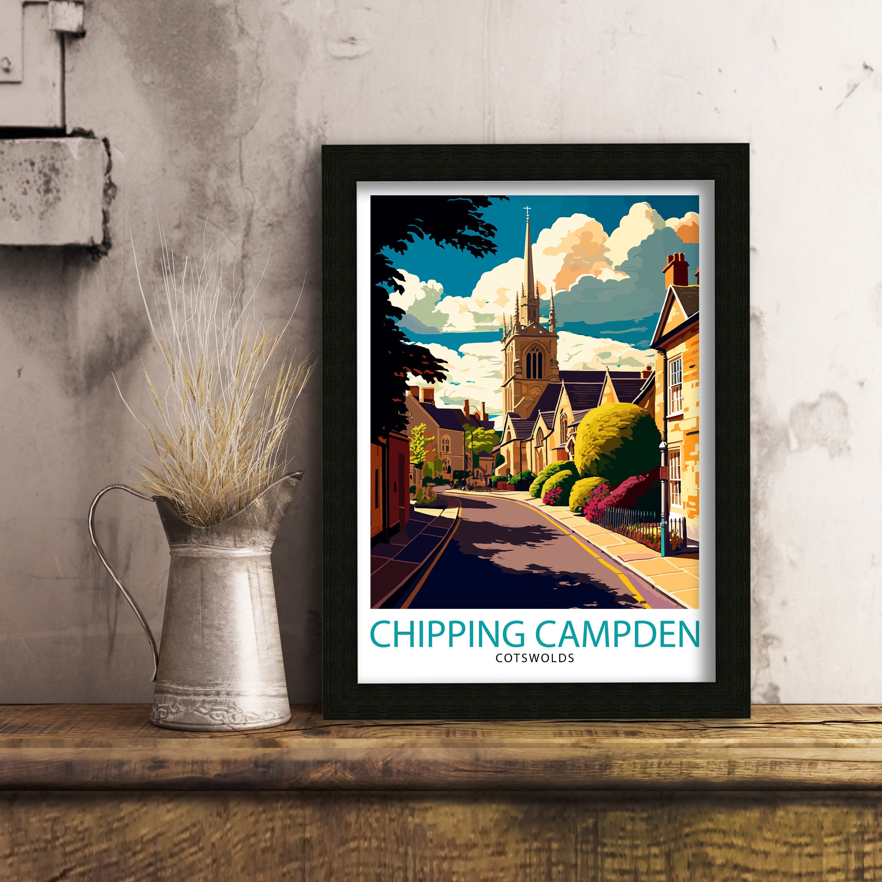 Chipping Campden Print, Illustrated Cotswolds Travel Poster