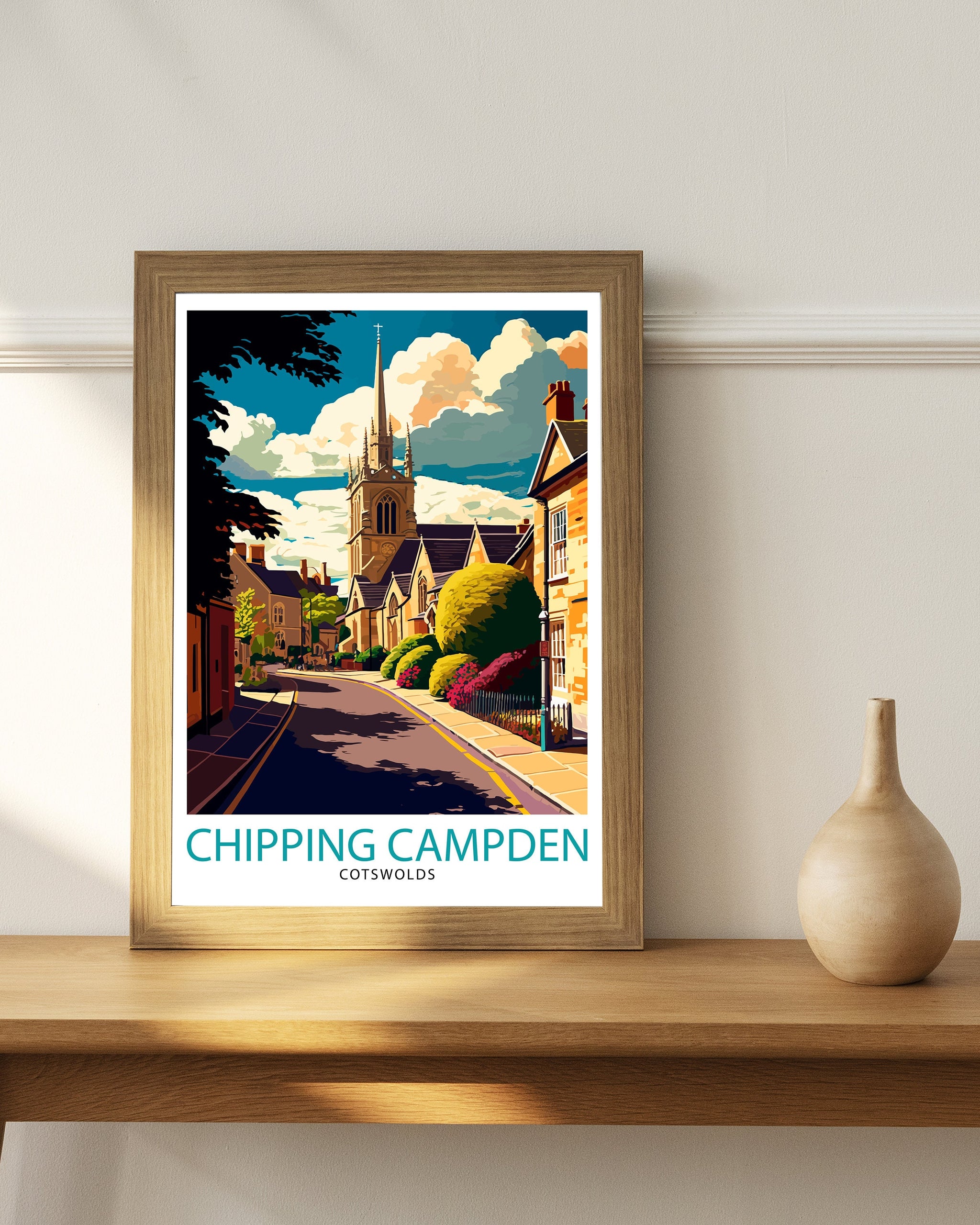 Chipping Campden Print, Illustrated Cotswolds Travel Poster