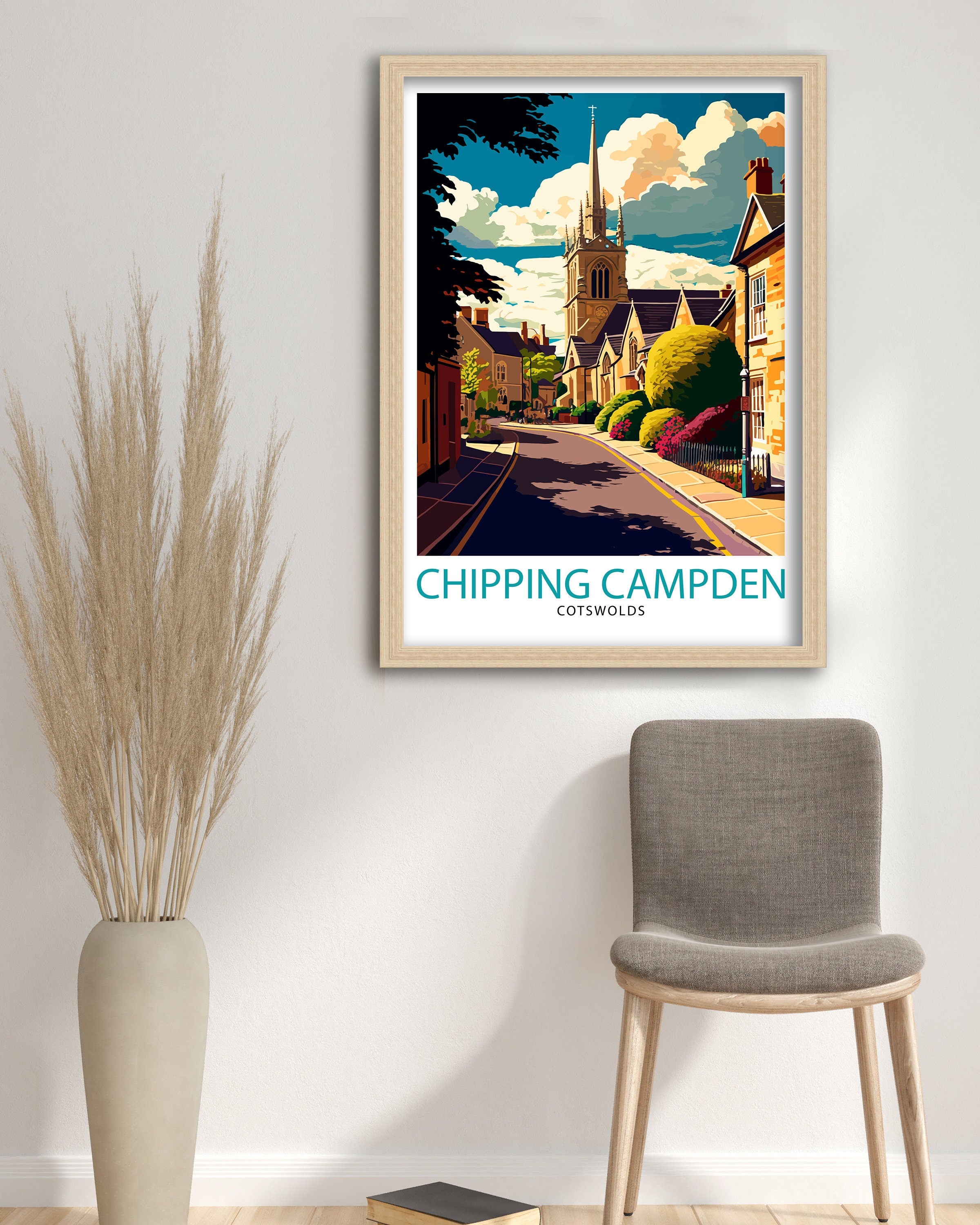 Chipping Campden Print, Illustrated Cotswolds Travel Poster