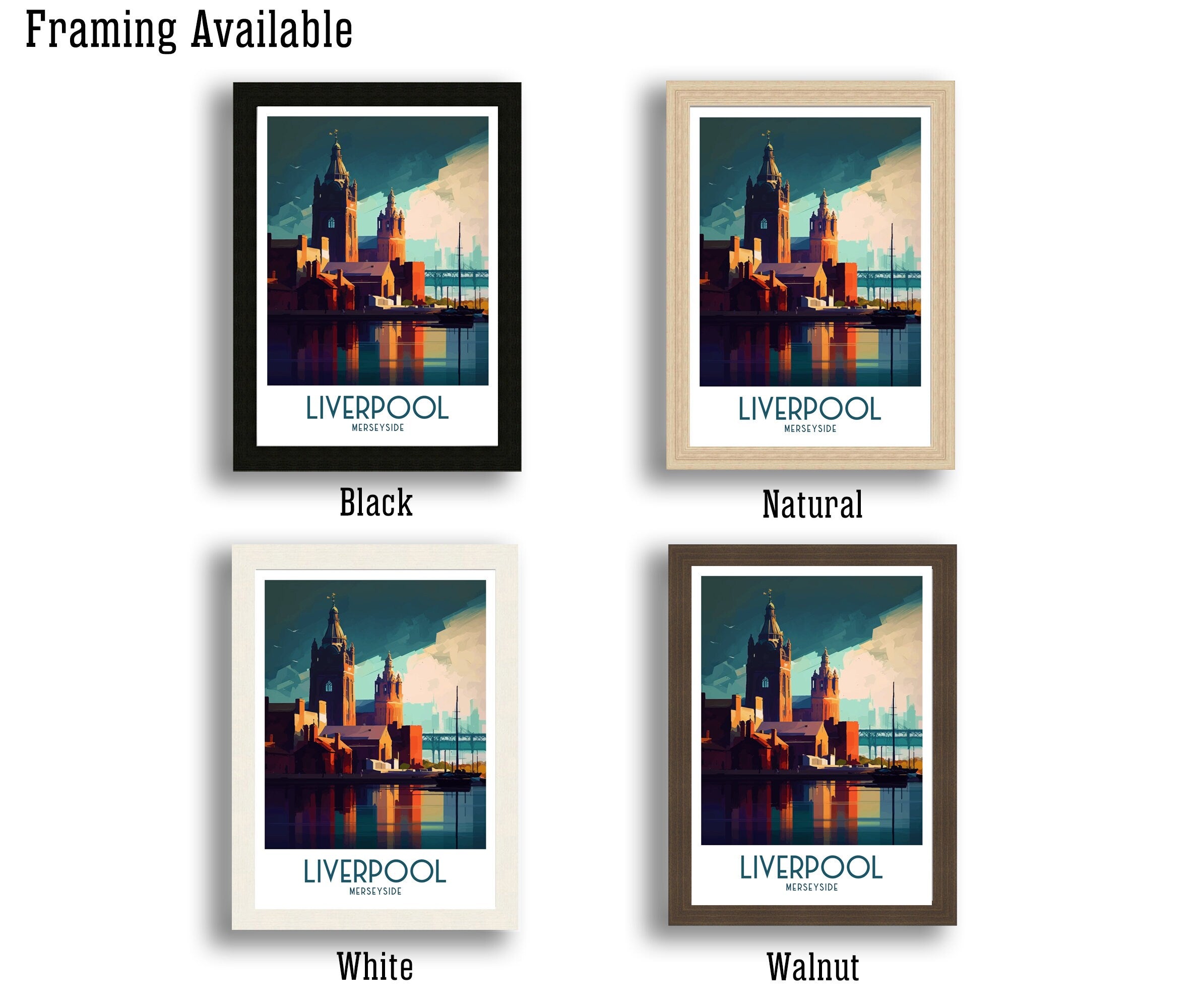 Liverpool Travel Poster Print, UK Home Decor