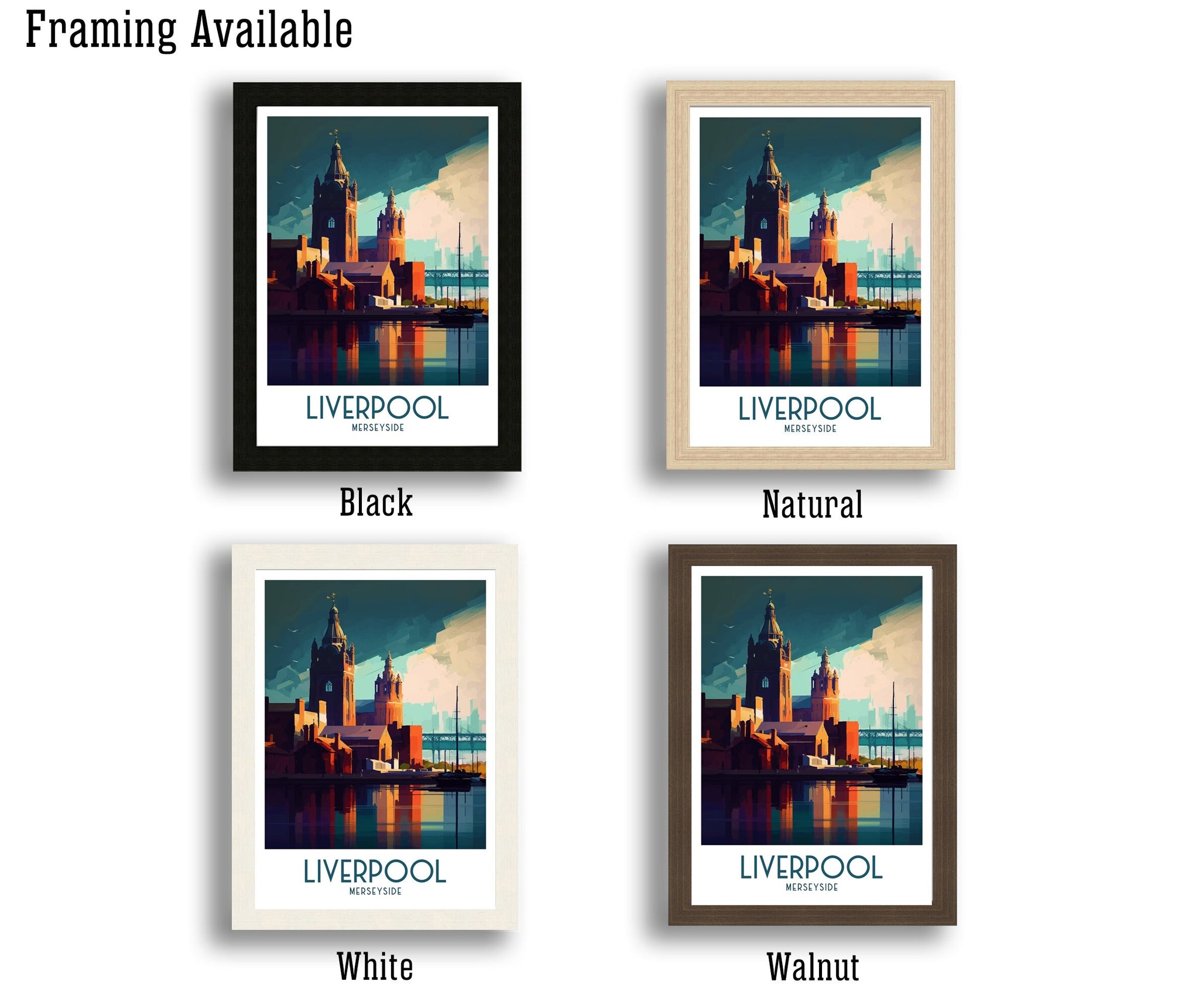 Liverpool Travel Poster Print, UK Home Decor