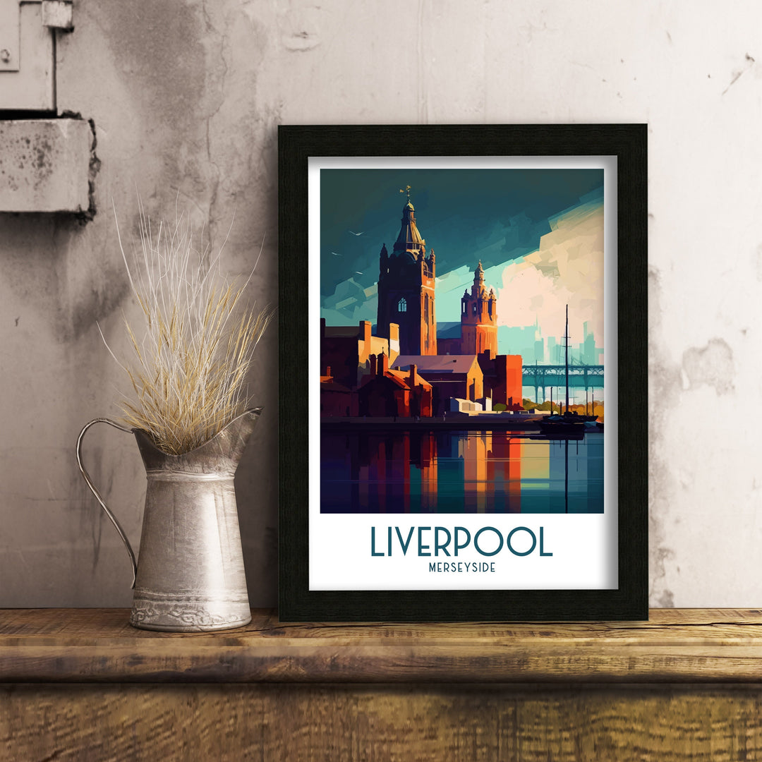 Liverpool Travel Poster , Liverpool Wall Art Liverpool Home Decor Liverpool Illustration Liverpool UK Gift Liverpool Poster Liverpool