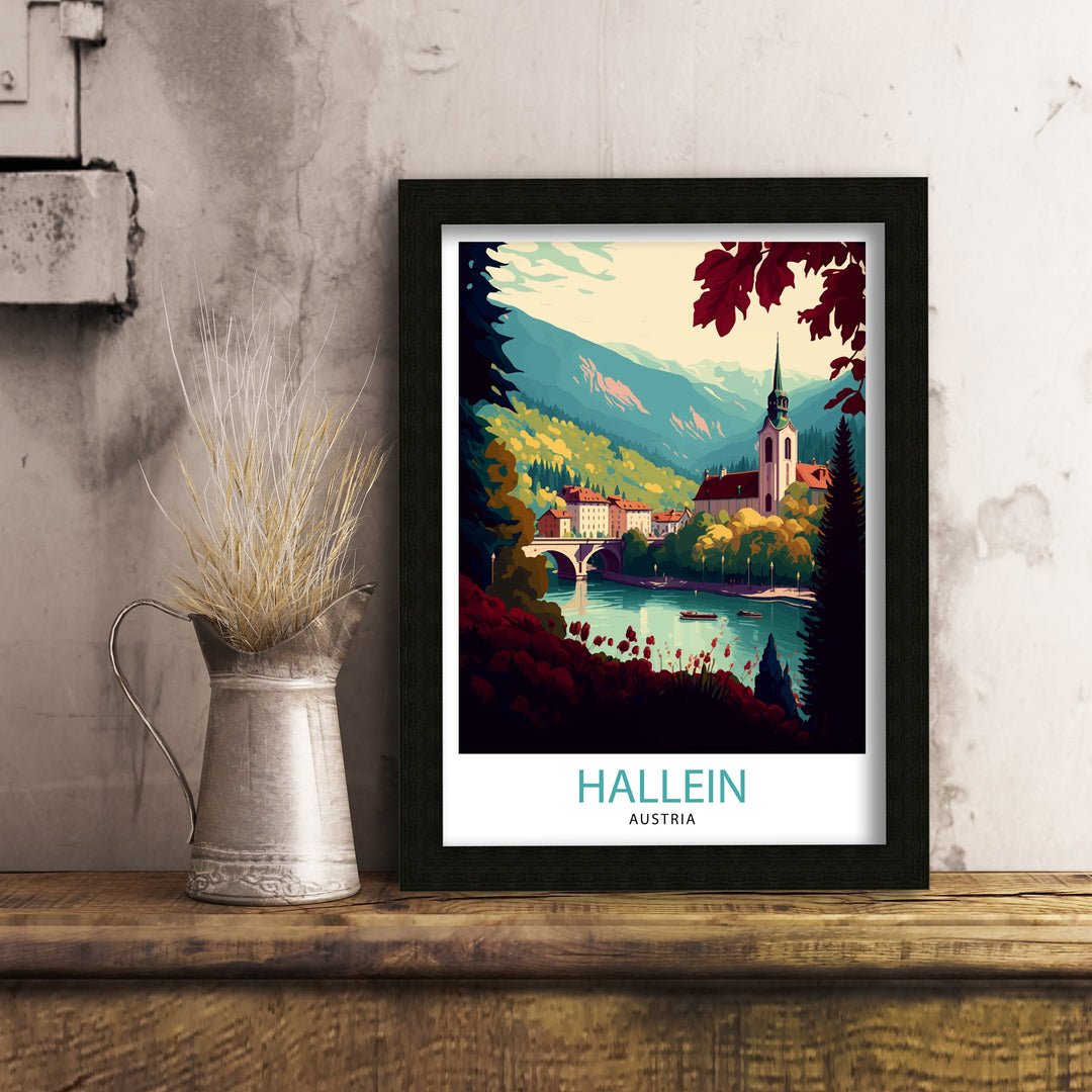 Hallein Austria Travel Poster Hallein