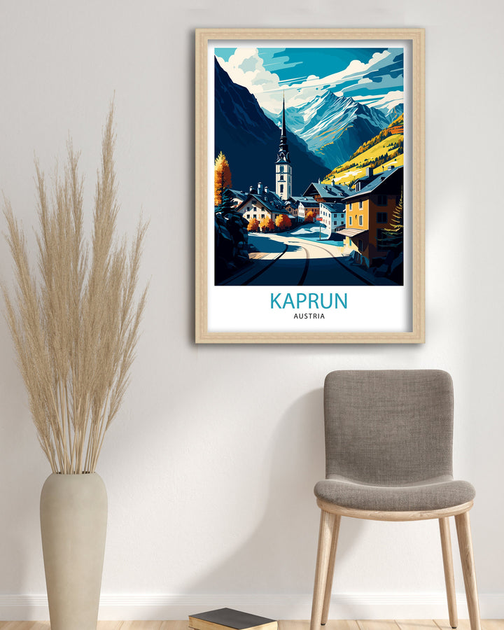 Kaprun Austria Travel Poster Kaprun Wall Art Kaprun Home Decor Austria Travel Poster Kaprun Illustration Gift for Kaprun Traveler