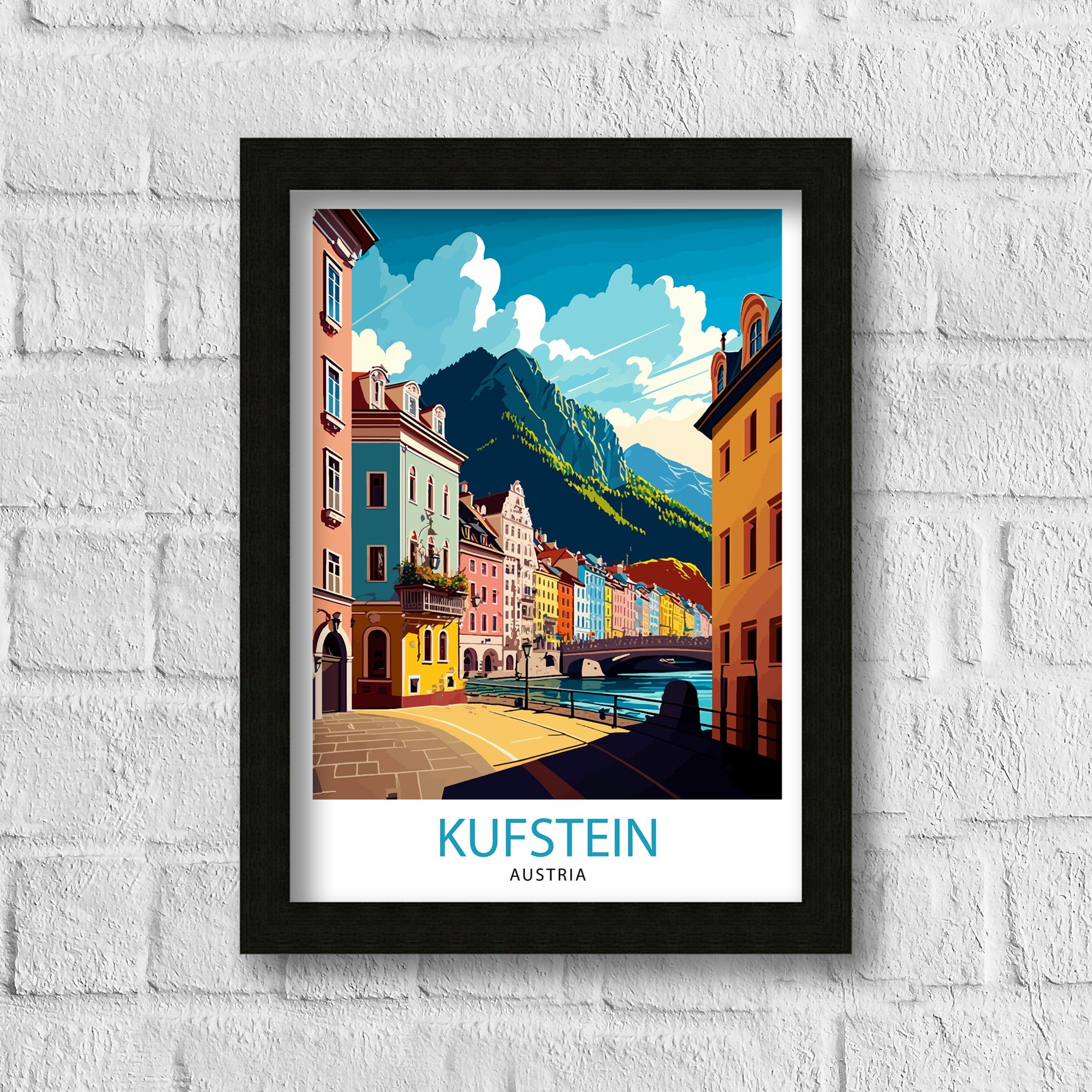 Kufstein Austria Travel Print Kufstein Wall Decor Kufstein Home Living Decor Kufstein Illustration Travel Poster Gift for Kufstein Austria