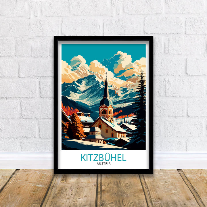 Kitzbuhel Austria Travel Poster Kitzbuhel Wall Art Kitzbuhel Home Decor Kitzbuhel Illustration Austria Travel Poster Kitzbuhel Gift