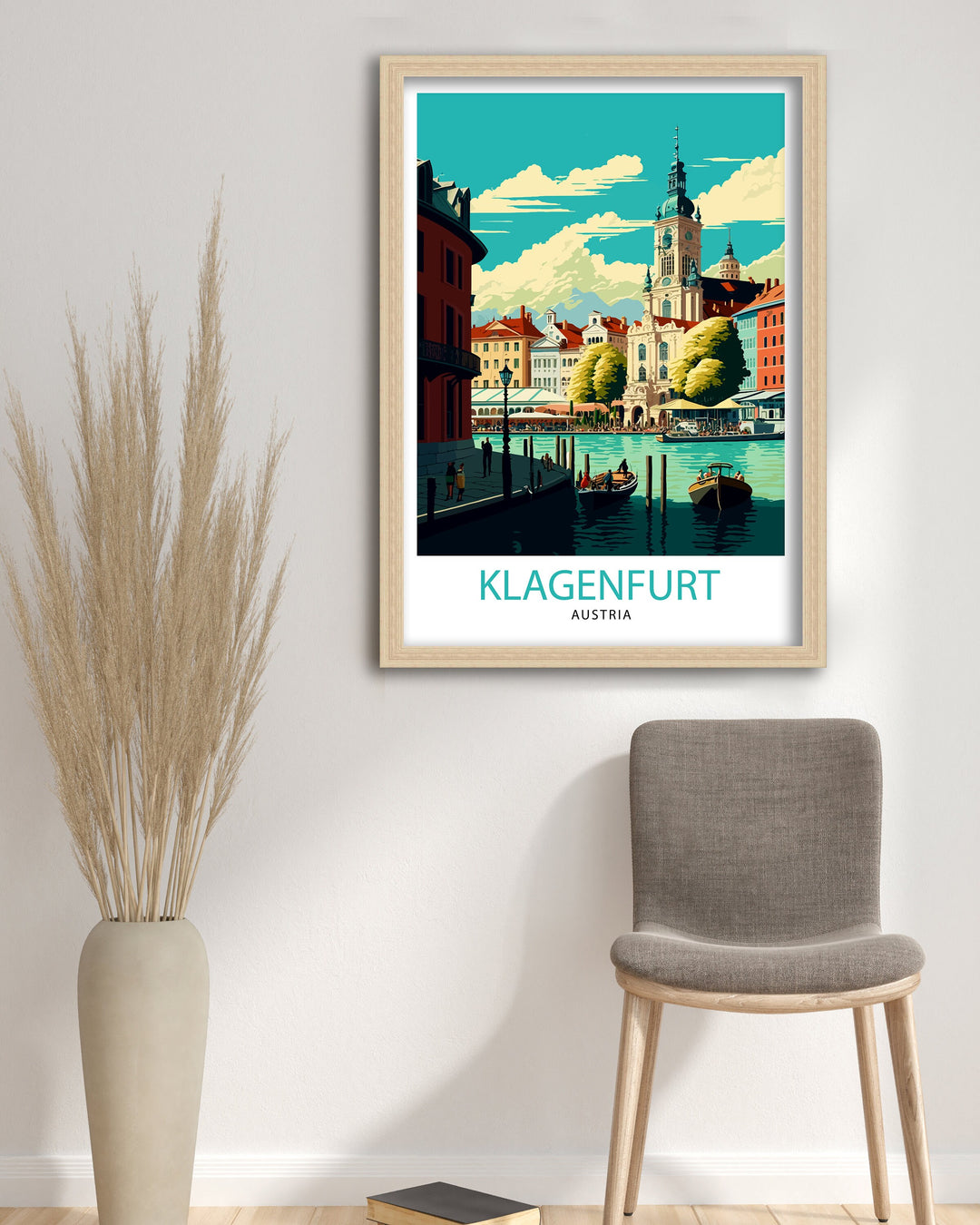 Klagenfurt Austria Travel Poster Klagenfurt Wall Art Klagenfurt Home Decor Austria Travel Poster Klagenfurt Illustration Gift for Travelers