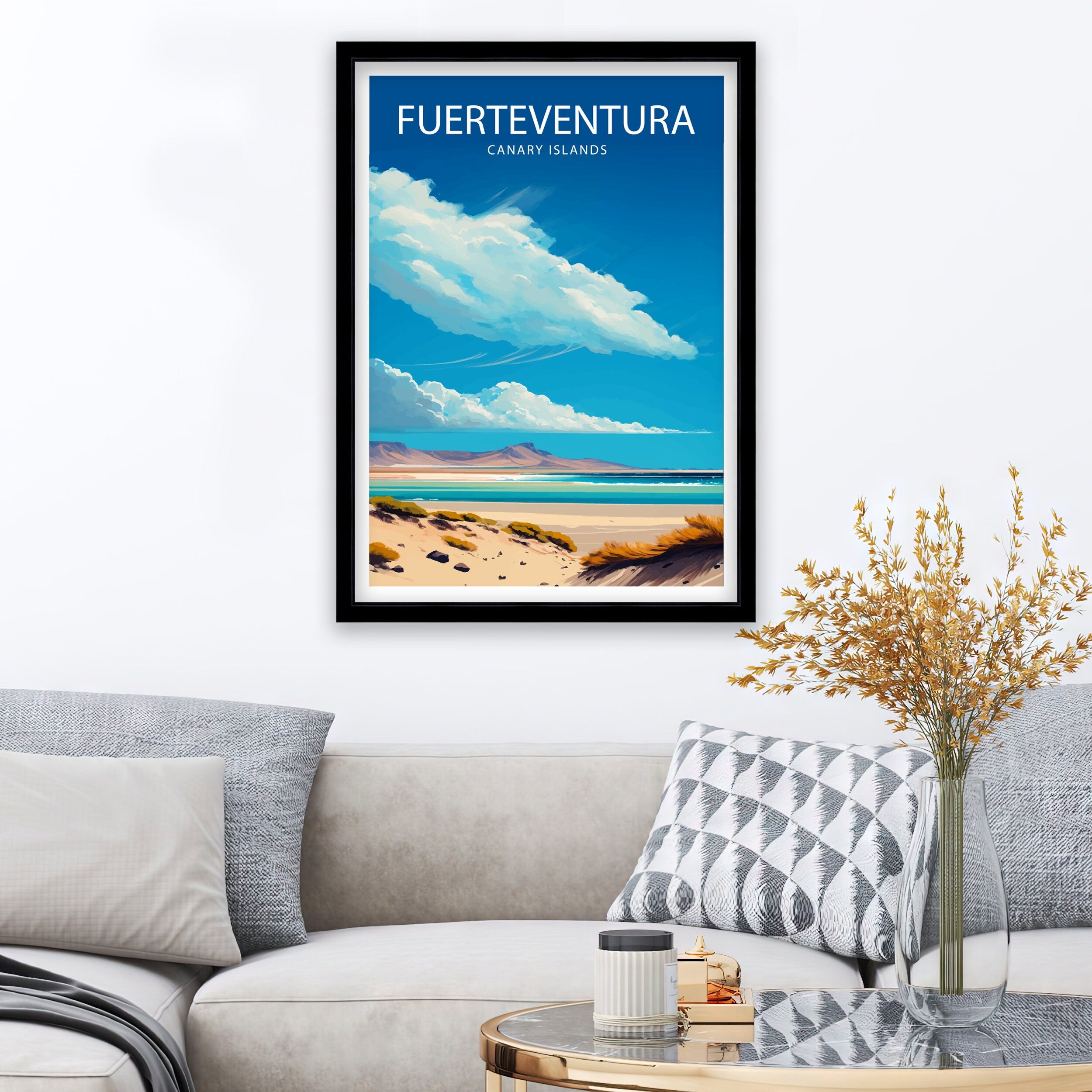 Fuerteventura Canary Islands Travel Print Fuerteventura Wall Decor Fuerteventura Poster Spain Travel Prints Fuerteventura Art Print
