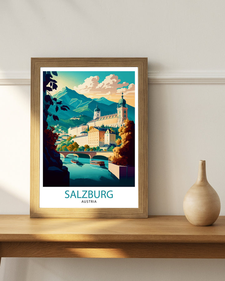 Salzburg Austria Travel Poster Salzburg