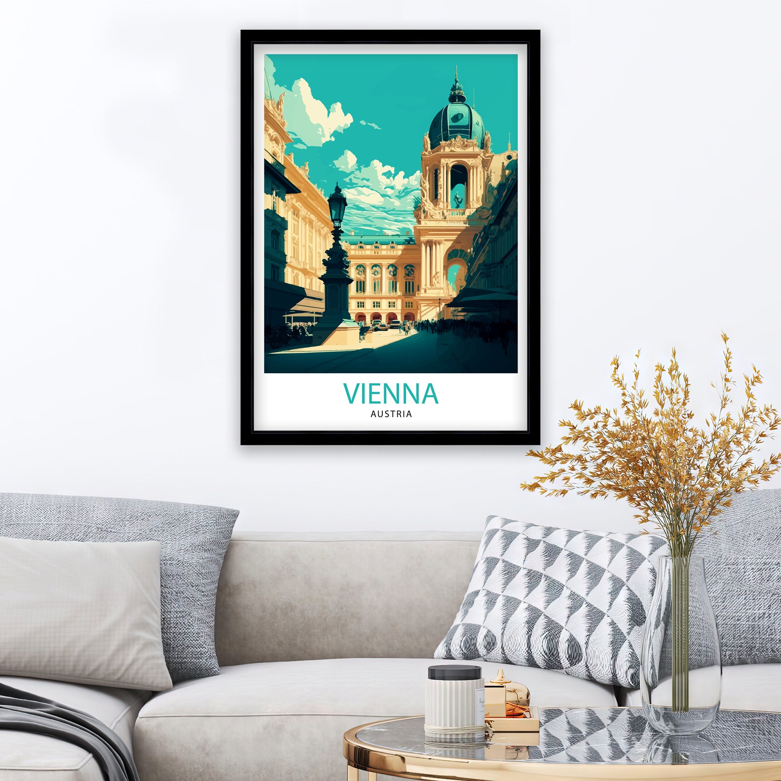 Vienna Austria Travel Poster Print, City Architecture Wall Art
