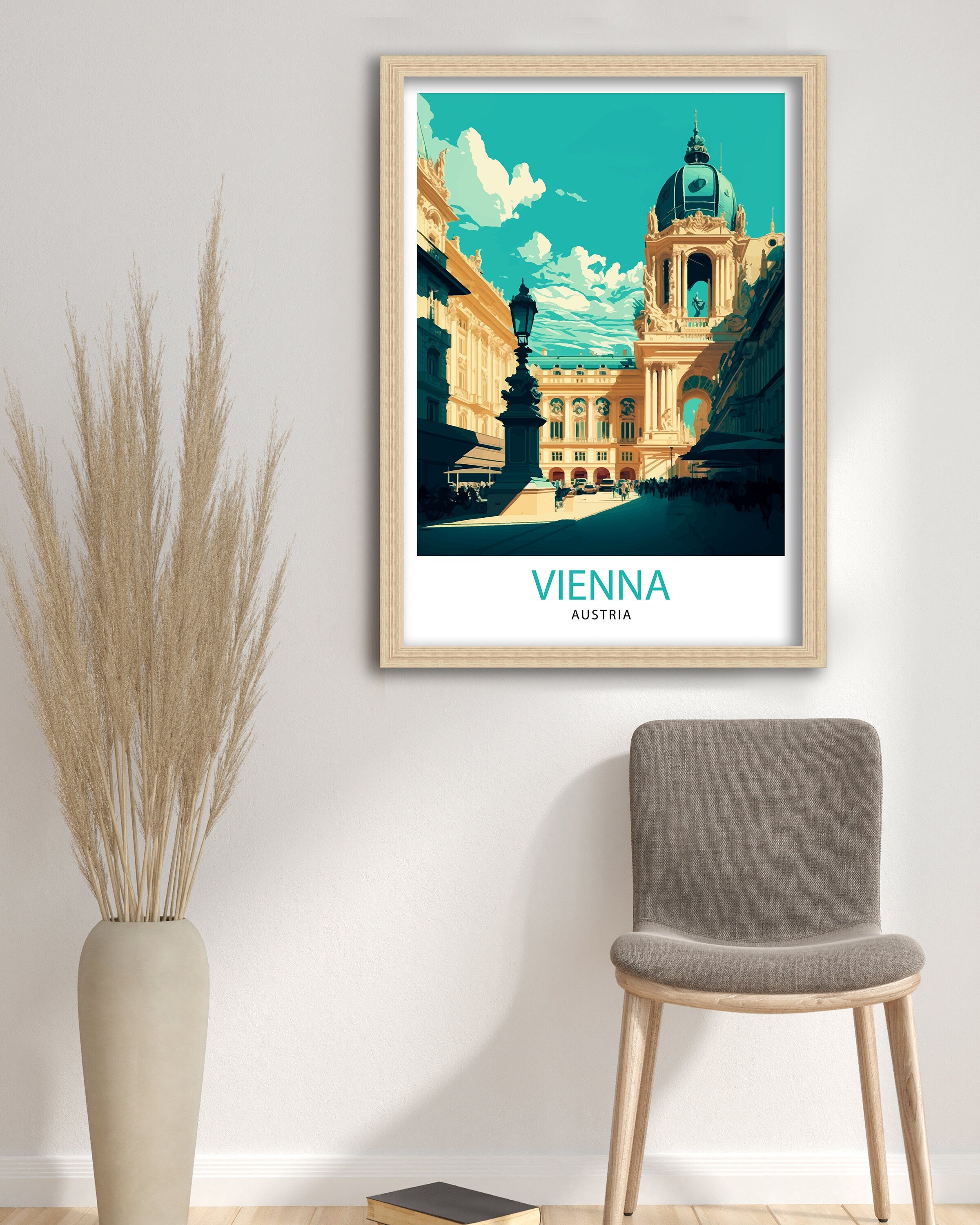 Vienna Austria Travel Poster Print, City Architecture Wall Art