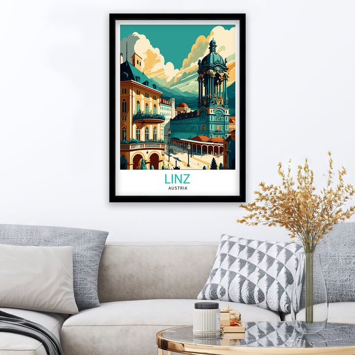 Linz Austria Travel Poster Linz Wall Art Linz Home Decor Linz Austria Illustration Linz Travel Poster Gift for Linz Austria Austria Wall Art