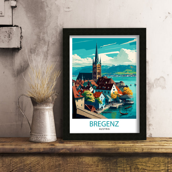 Bregenz Austria Travel Poster Bregenz Wall Art Bregenz Illustration Austria Travel Poster Bregenz Gift Austria Home Decor