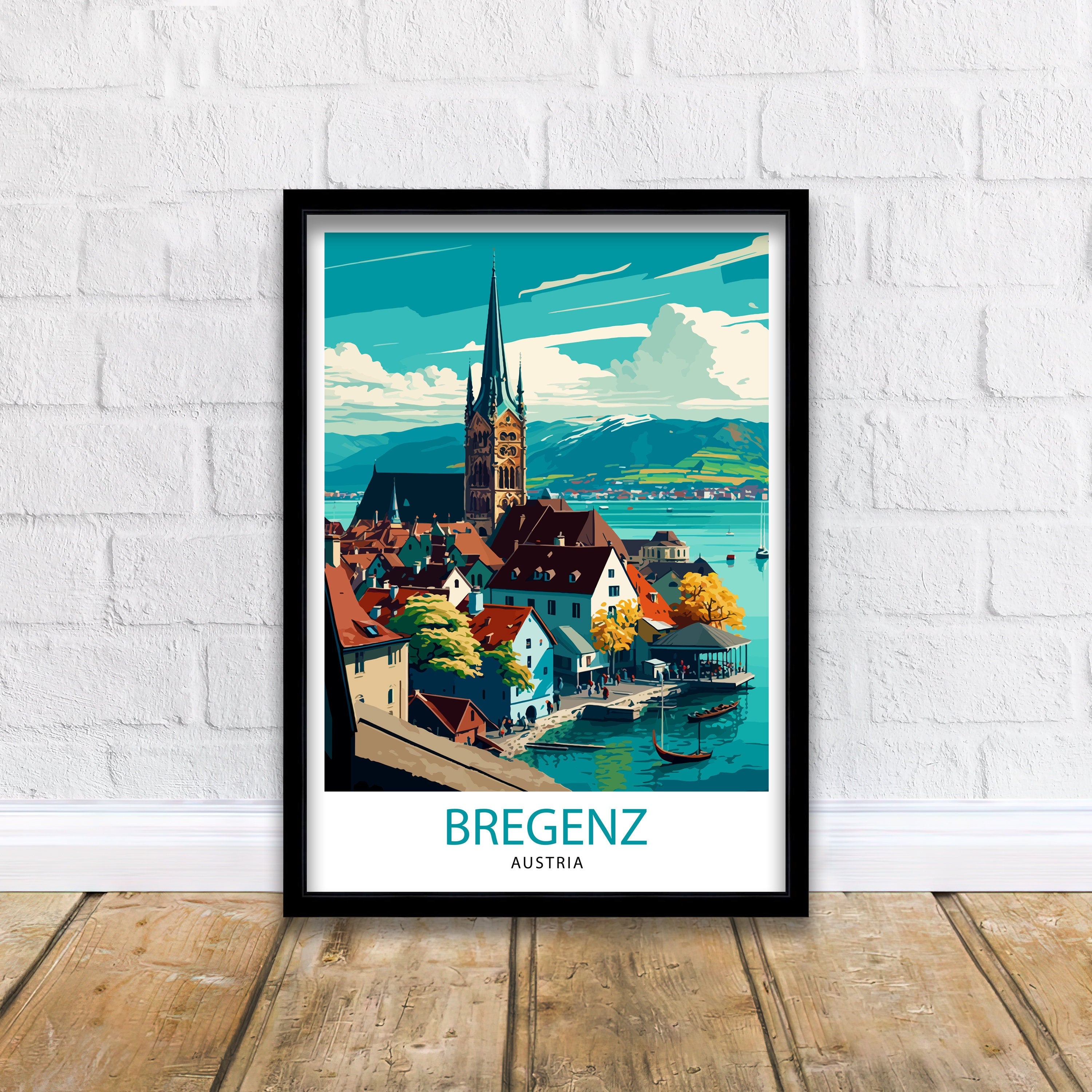 Bregenz Austria Travel Poster Bregenz Wall Art Bregenz Illustration Austria Travel Poster Bregenz Gift Austria Home Decor