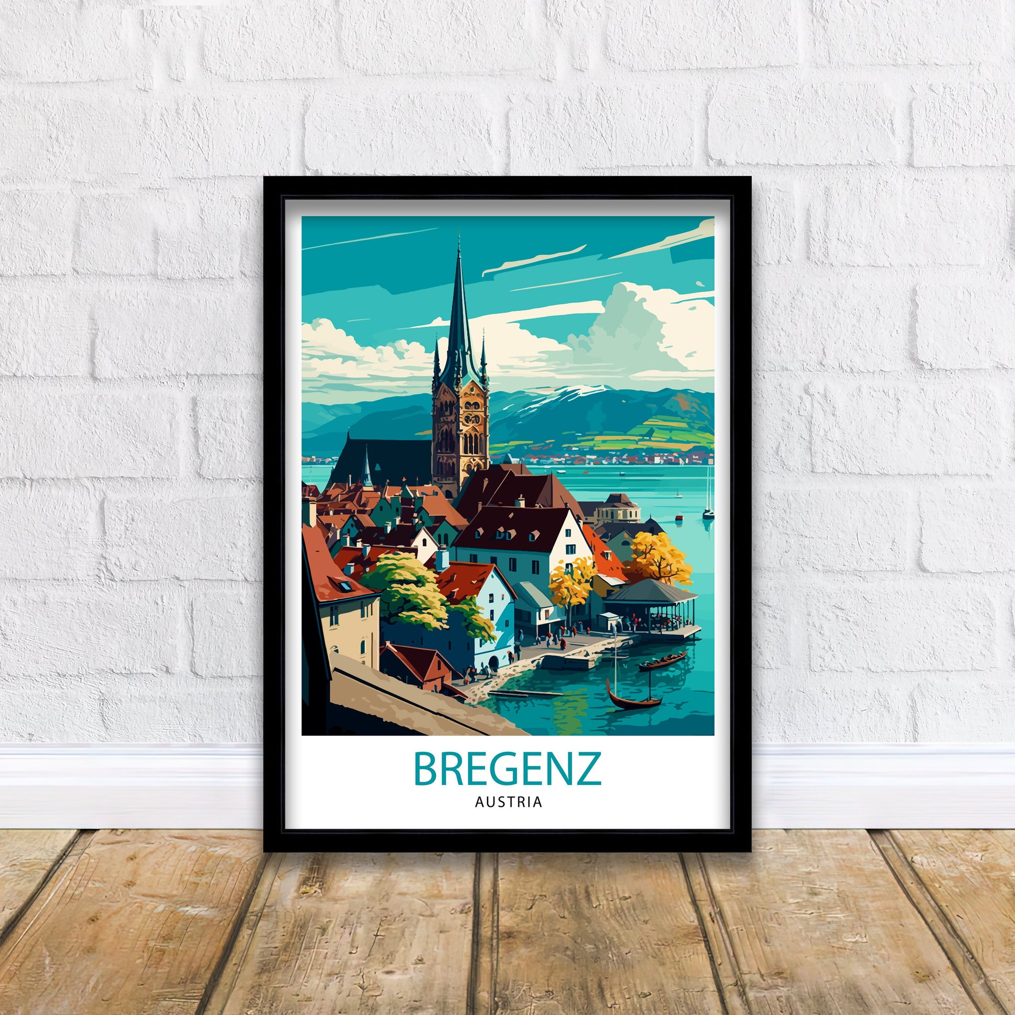 Bregenz Austria Travel Poster Bregenz Wall Art Bregenz Illustration Austria Travel Poster Bregenz Gift Austria Home Decor