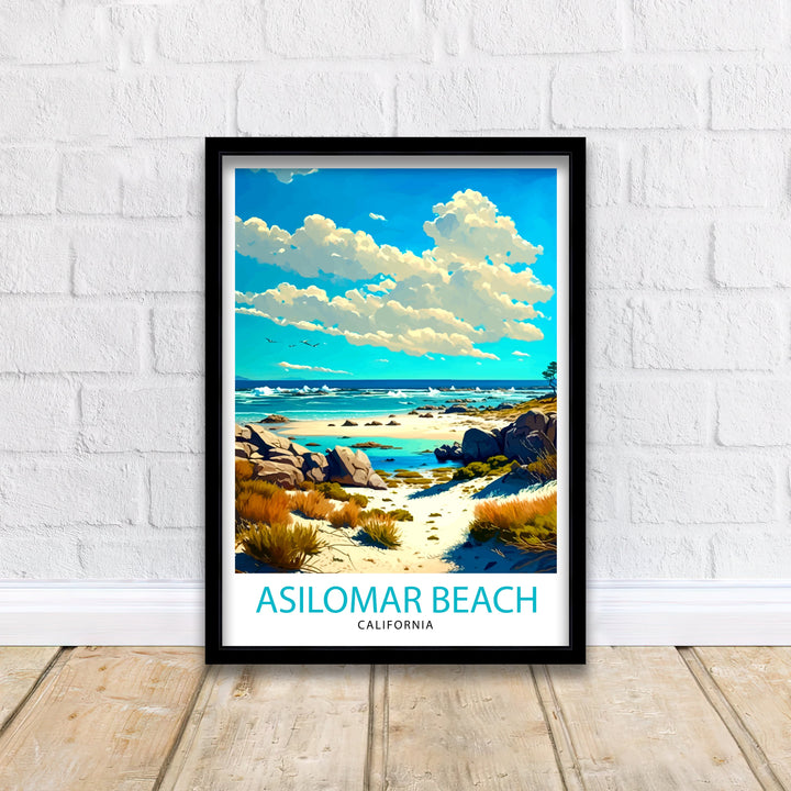 Asilomar Beach California Travel Poster