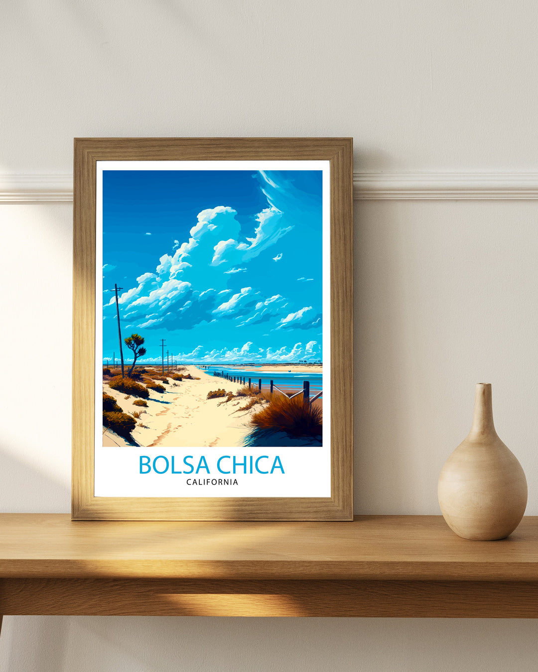 Bolsa Chica Beach California Travel Poster