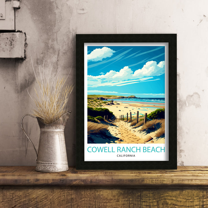 Cowell Ranch Beach California Travel Poster