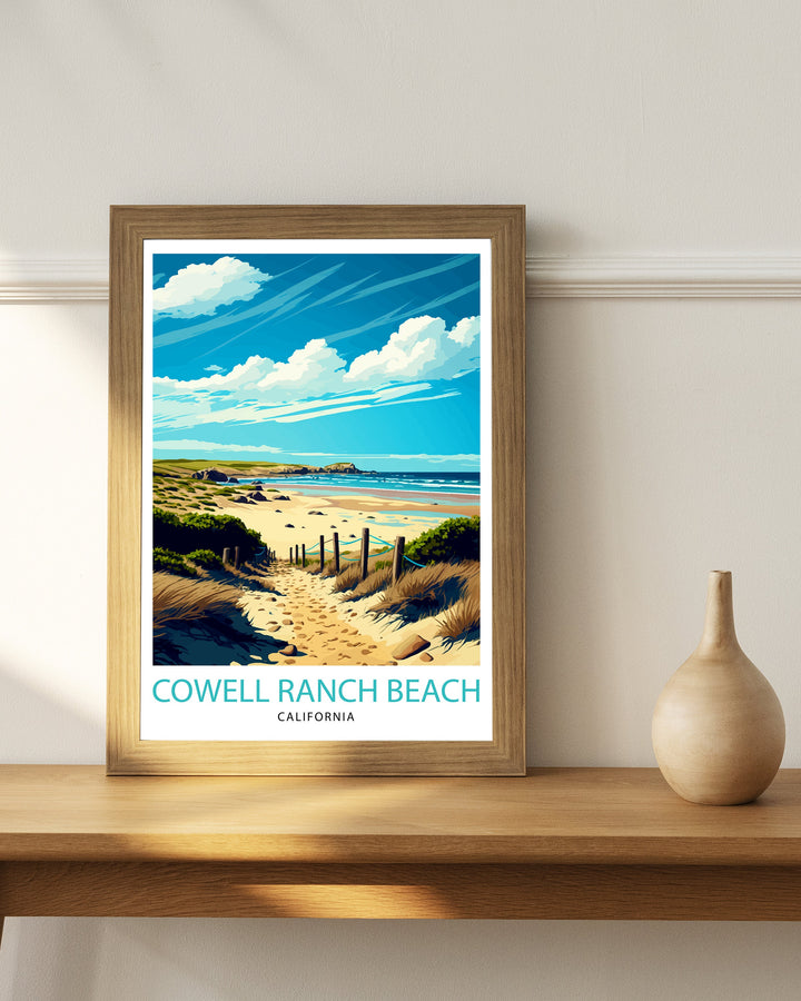 Cowell Ranch Beach California Travel Poster