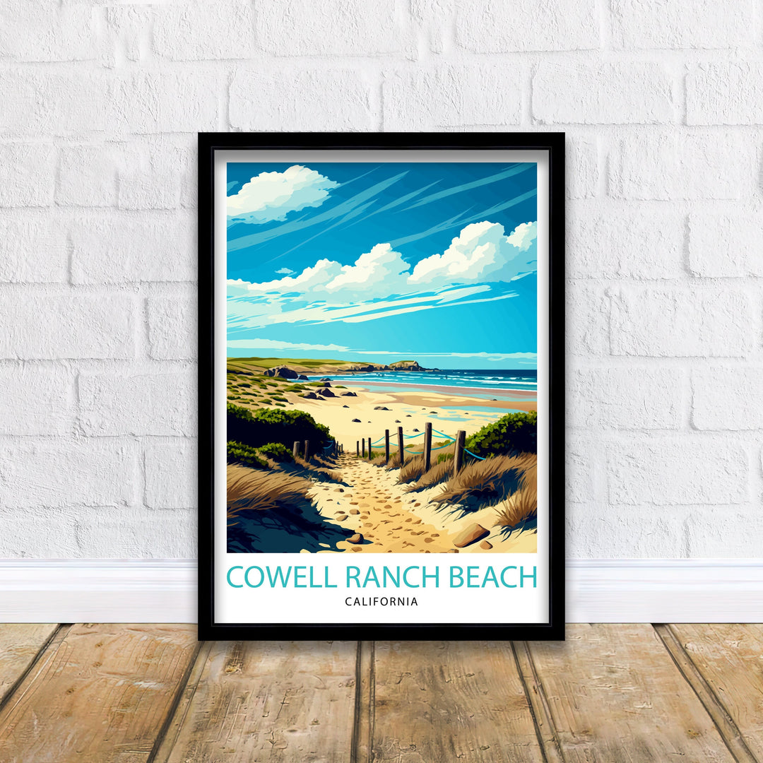 Cowell Ranch Beach California Travel Poster