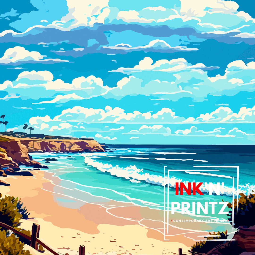 Crystal Cove Beach California Travel Poster