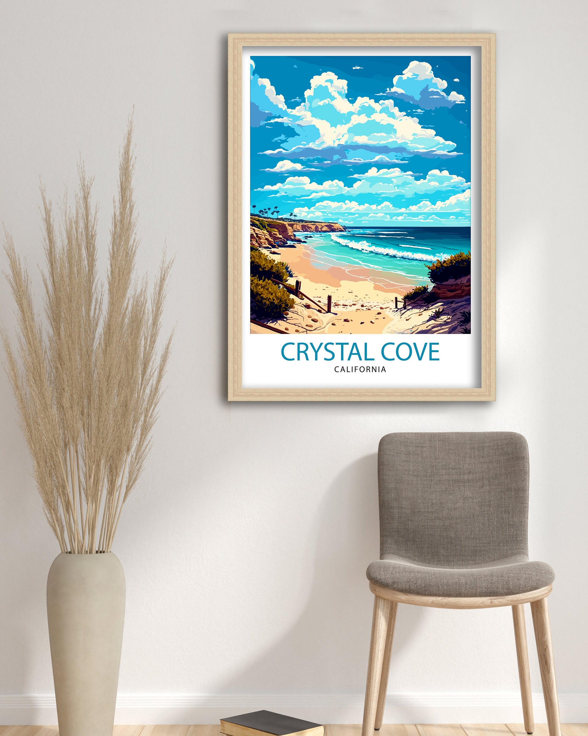 Crystal Cove California Beach Travel Poster | Coastal Wall Art