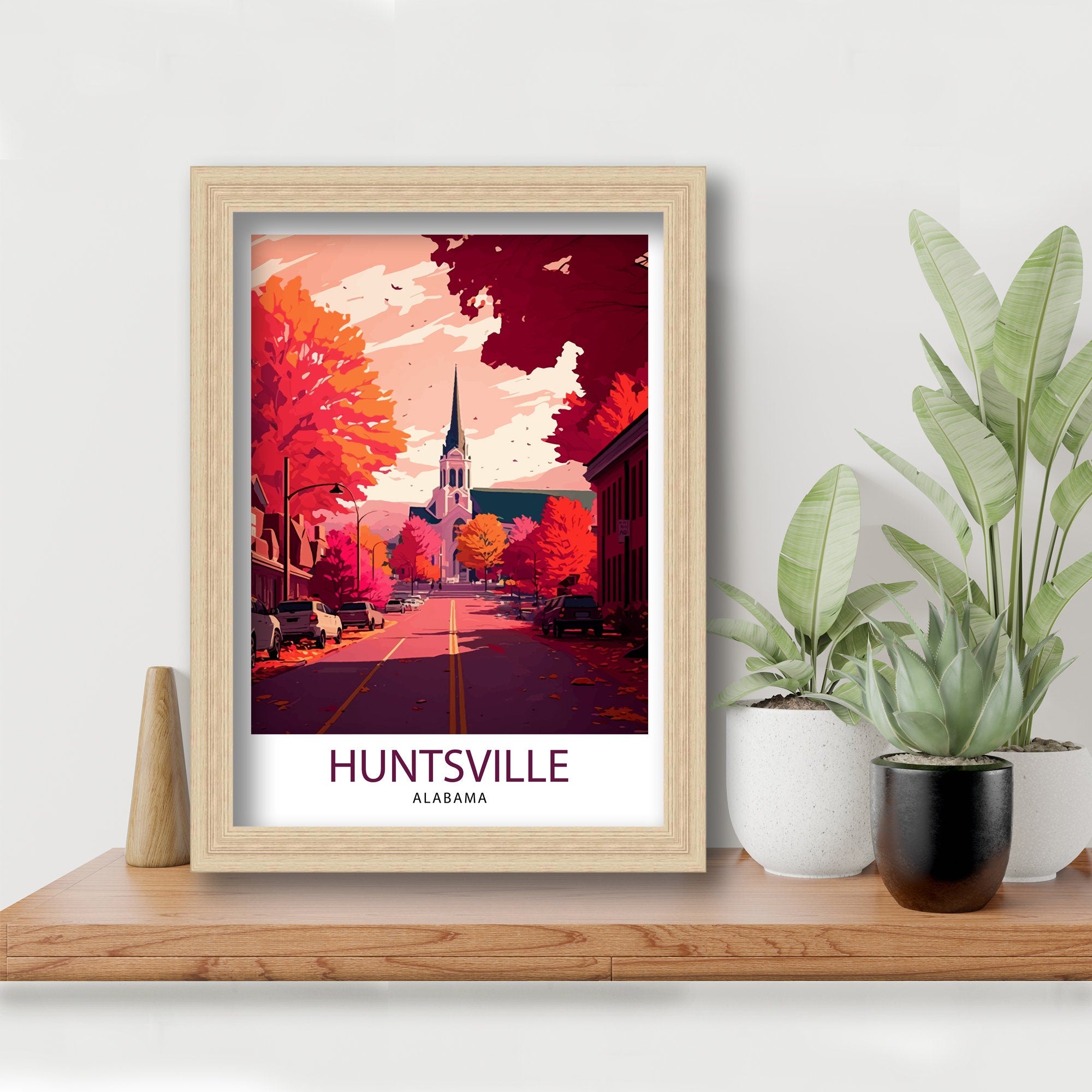 Huntsville Alabama Travel Print| Huntsville Wall Art Huntsville Home Decor Huntsville Illustration Huntsville Souvenir Huntsville Poster