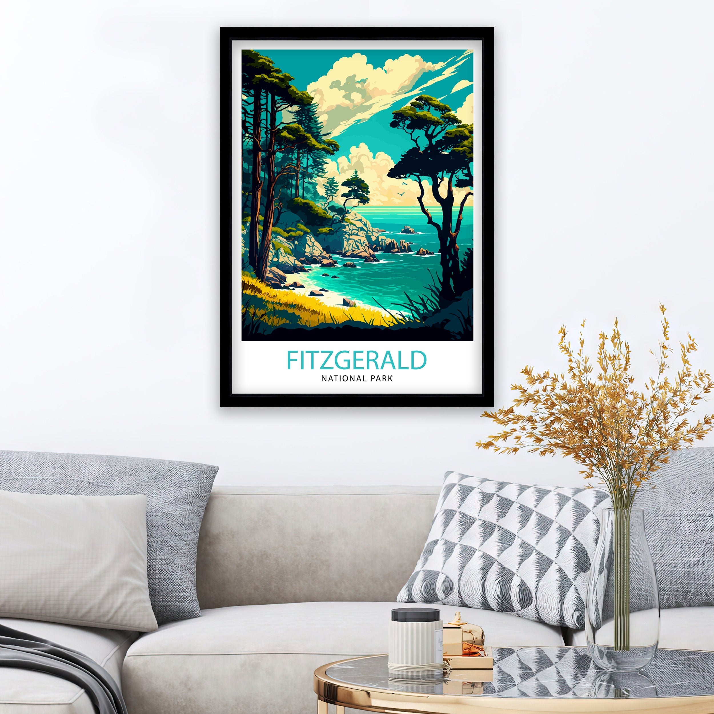 Fitzgerald California Travel Print | Coastal Landscape Art