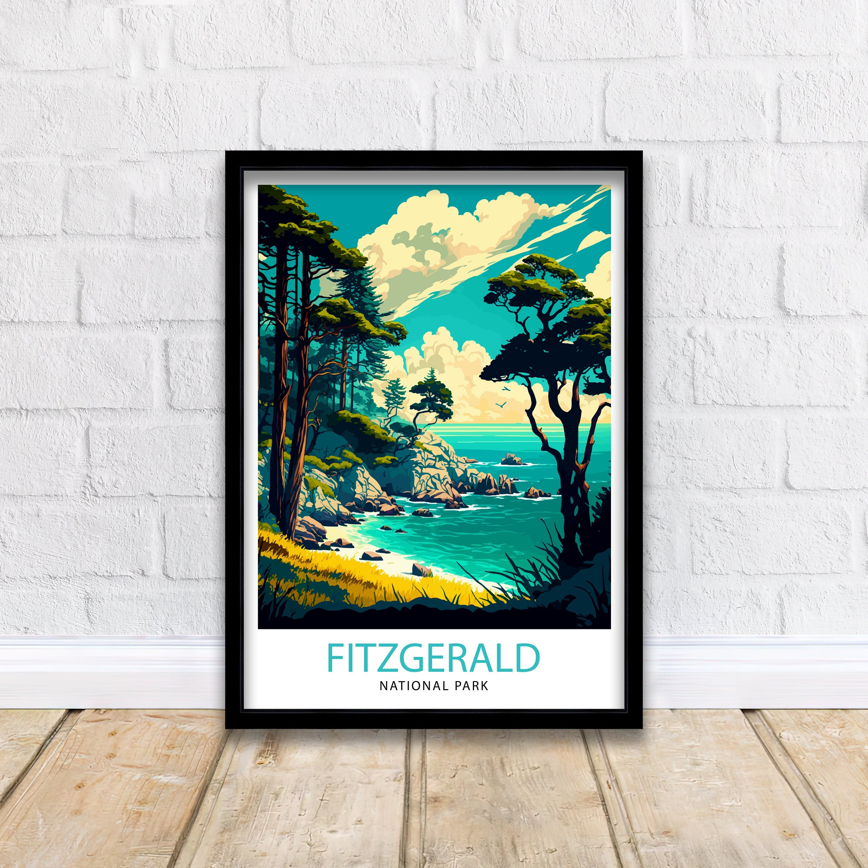 Fitzgerald California Travel Print | Coastal Landscape Art