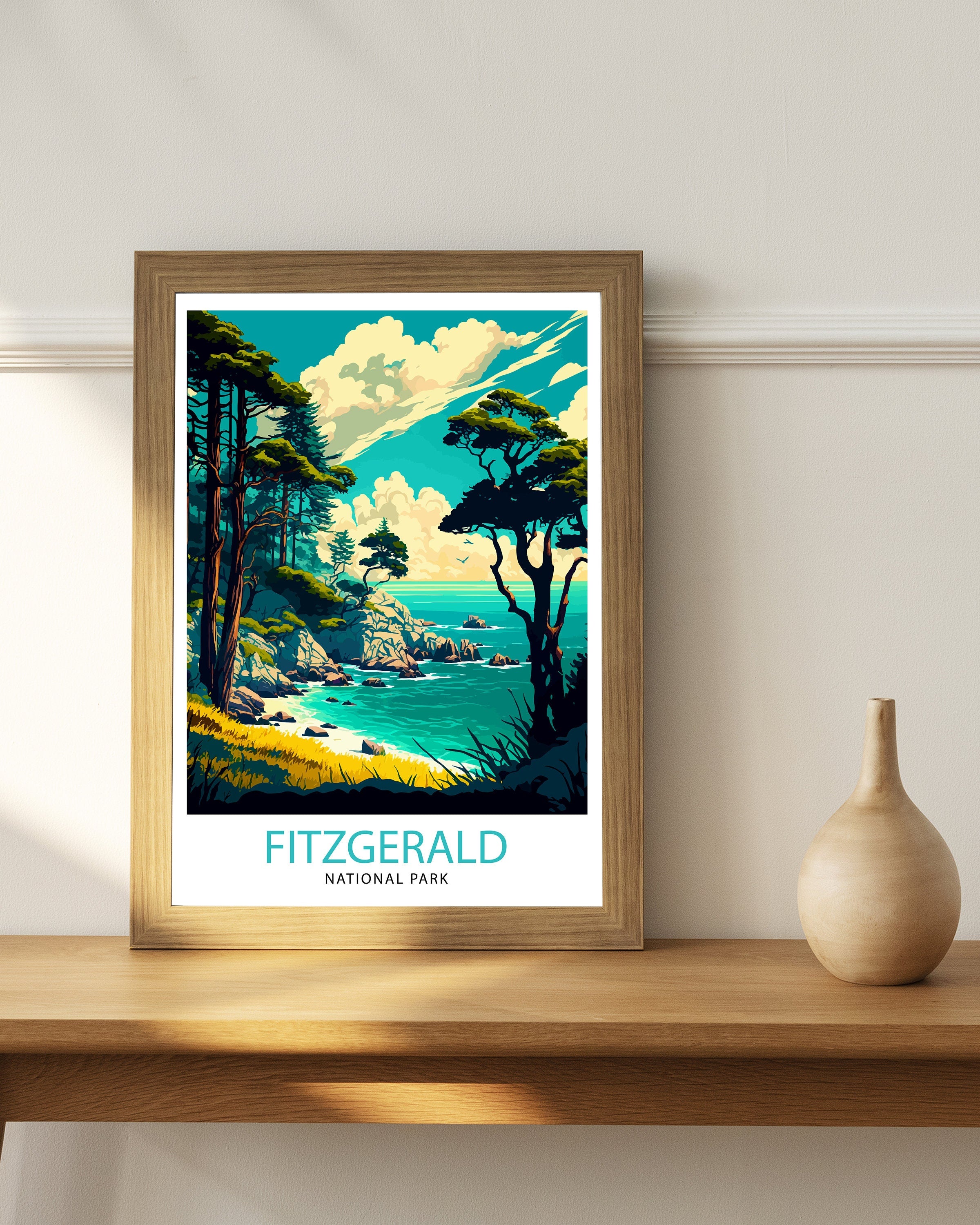 Fitzgerald California Travel Print | Coastal Landscape Art