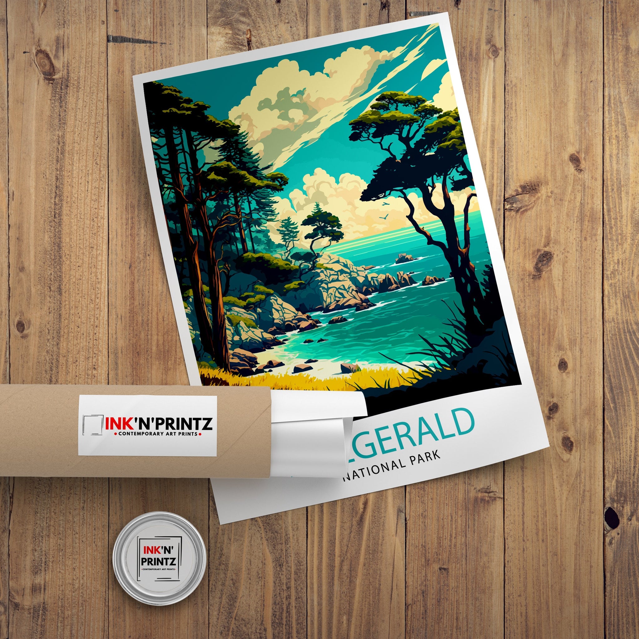 Fitzgerald California Travel Print | Coastal Landscape Art