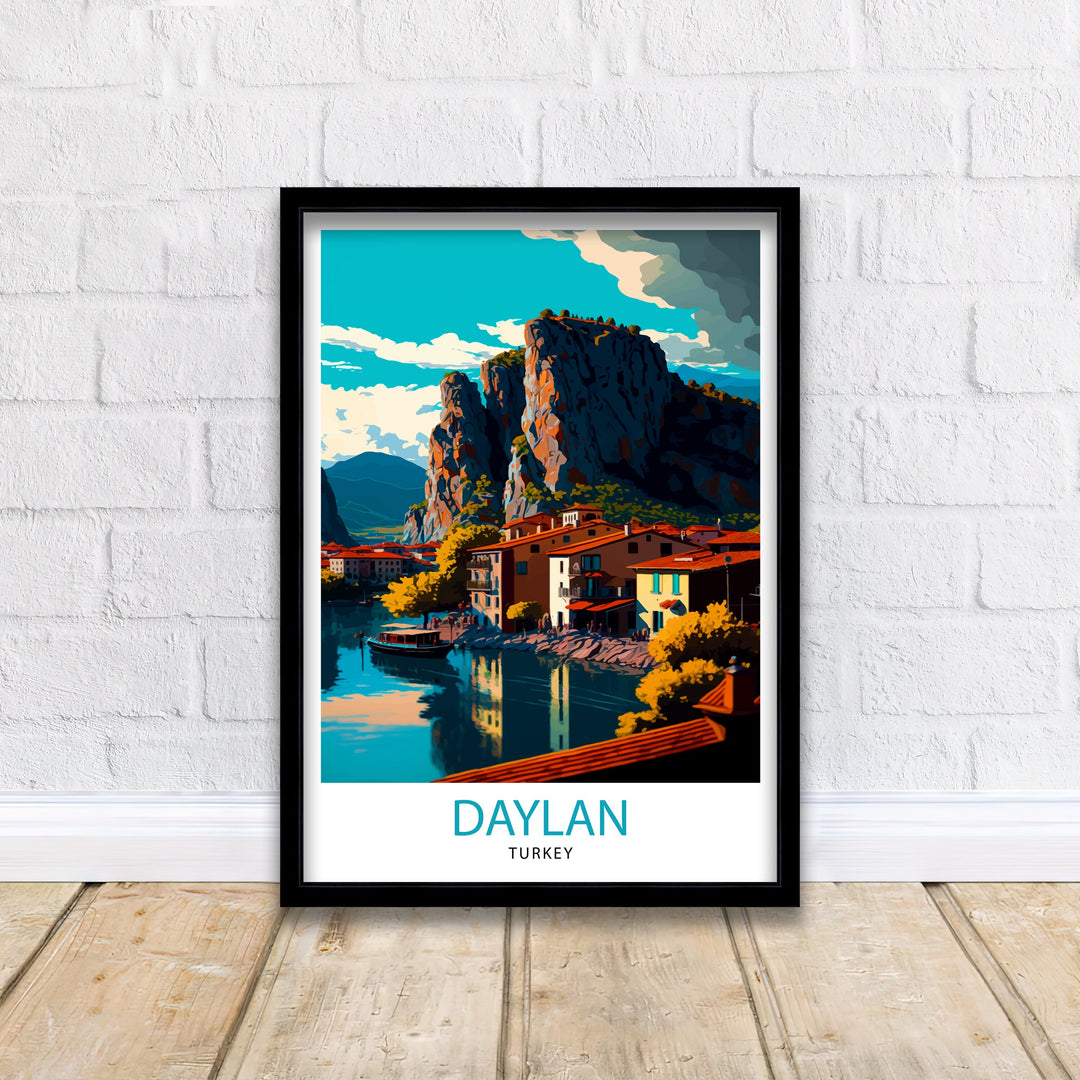 Dalyan Turkey Travel Poster Dalyan Wall Art Dalyan Home Decor Dalyan Illustration Turkey Travel Poster Dalyan Gift Turkey Home Decor