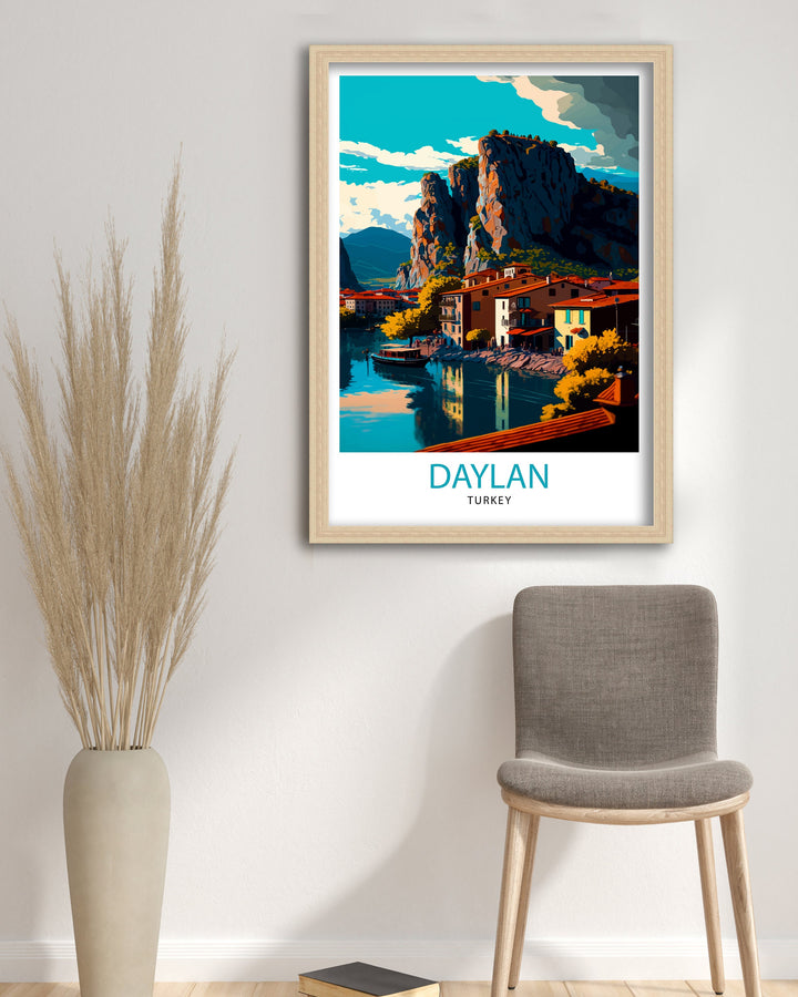 Dalyan Turkey Travel Poster Dalyan Wall Art Dalyan Home Decor Dalyan Illustration Turkey Travel Poster Dalyan Gift Turkey Home Decor