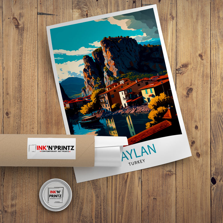 Dalyan Turkey Travel Poster Dalyan Wall Art Dalyan Home Decor Dalyan Illustration Turkey Travel Poster Dalyan Gift Turkey Home Decor