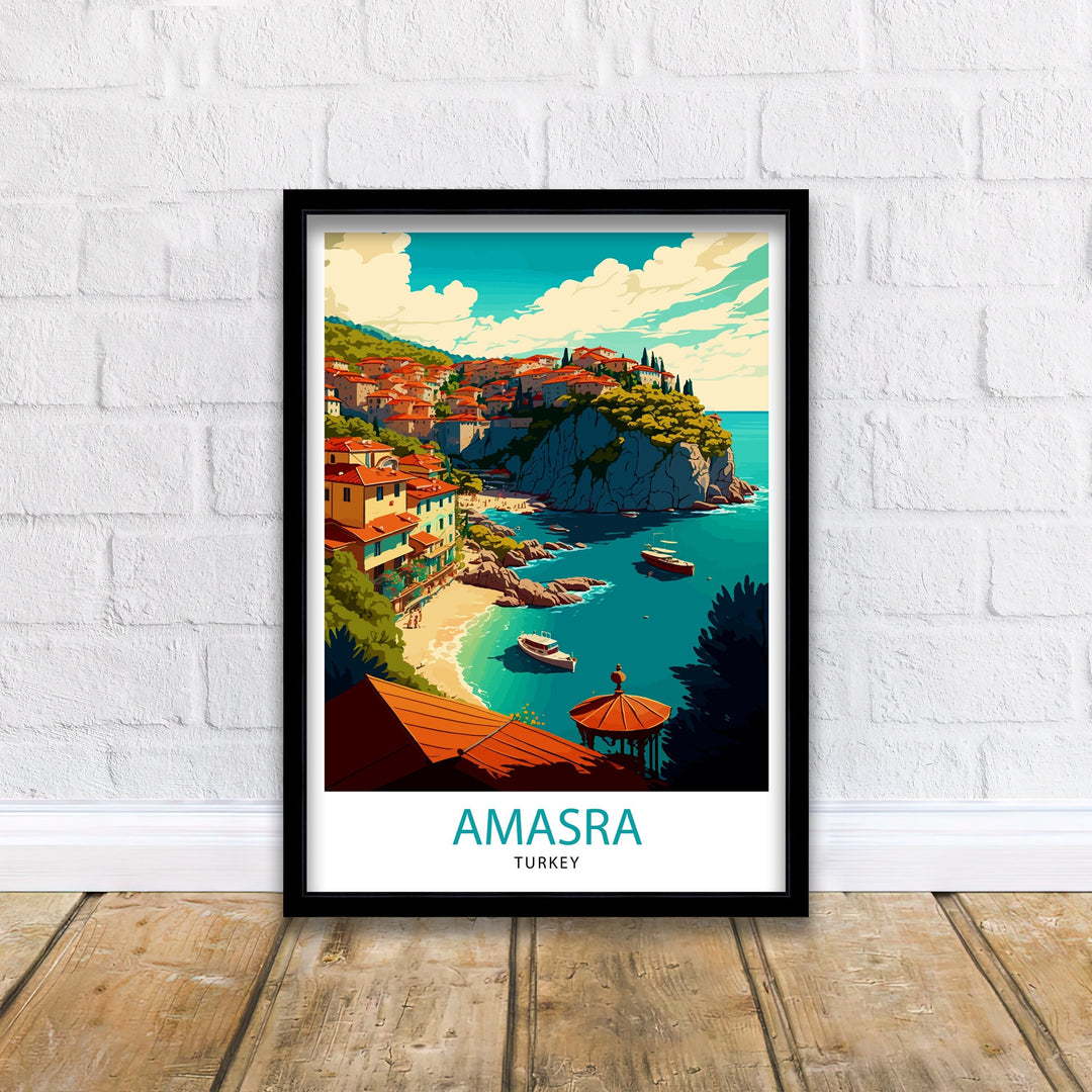 Amasra Turkey Travel Poster Amasra Wall Art Amasra Home Living Decor Turkey Illustration Travel Poster Gift for Turkey Lovers Turkey Home