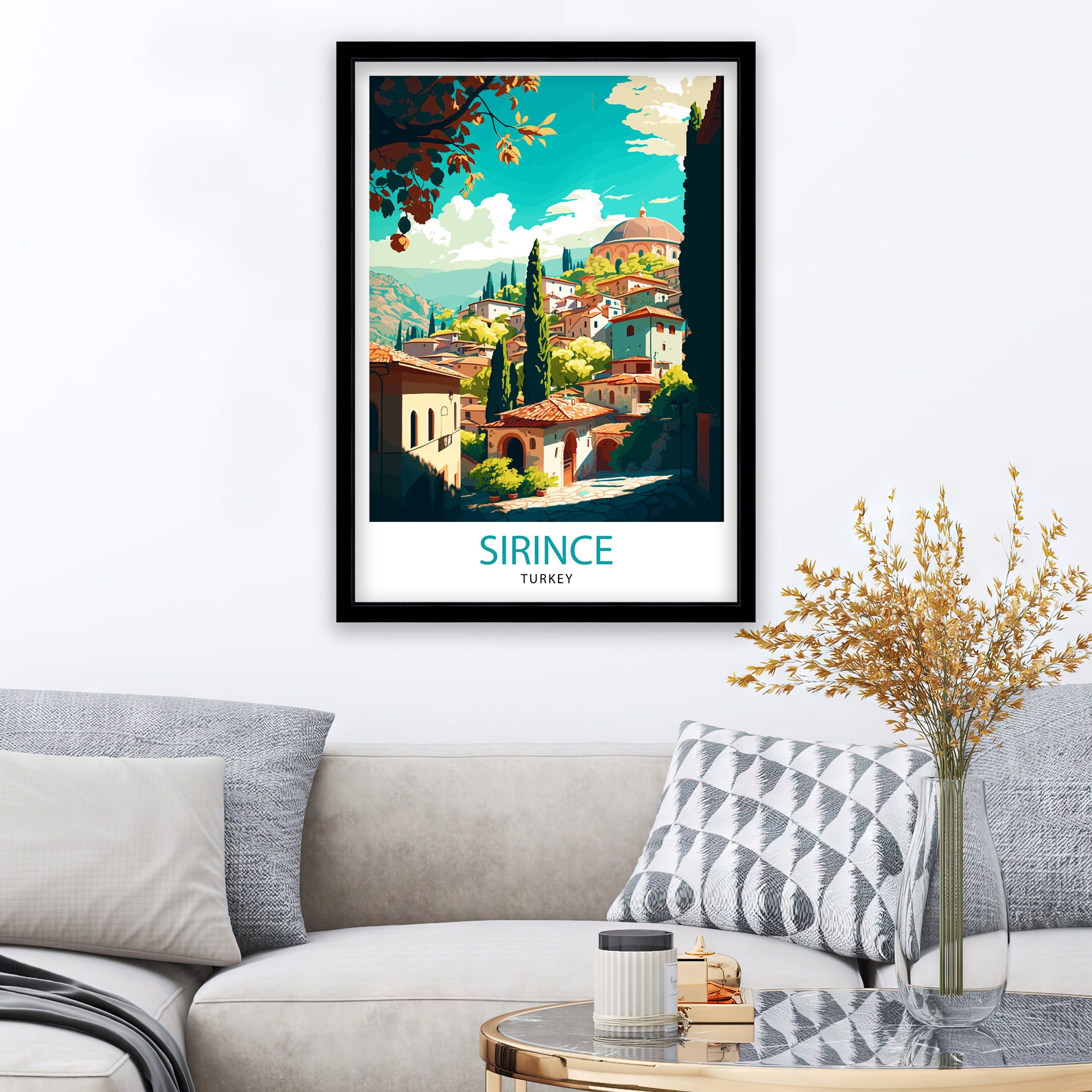 Sirince Turkey Travel Print Sirince Wall Decor Sirince Home Living Decor Sirince Illustration Travel Poster Gift For Sirince Turkey Home