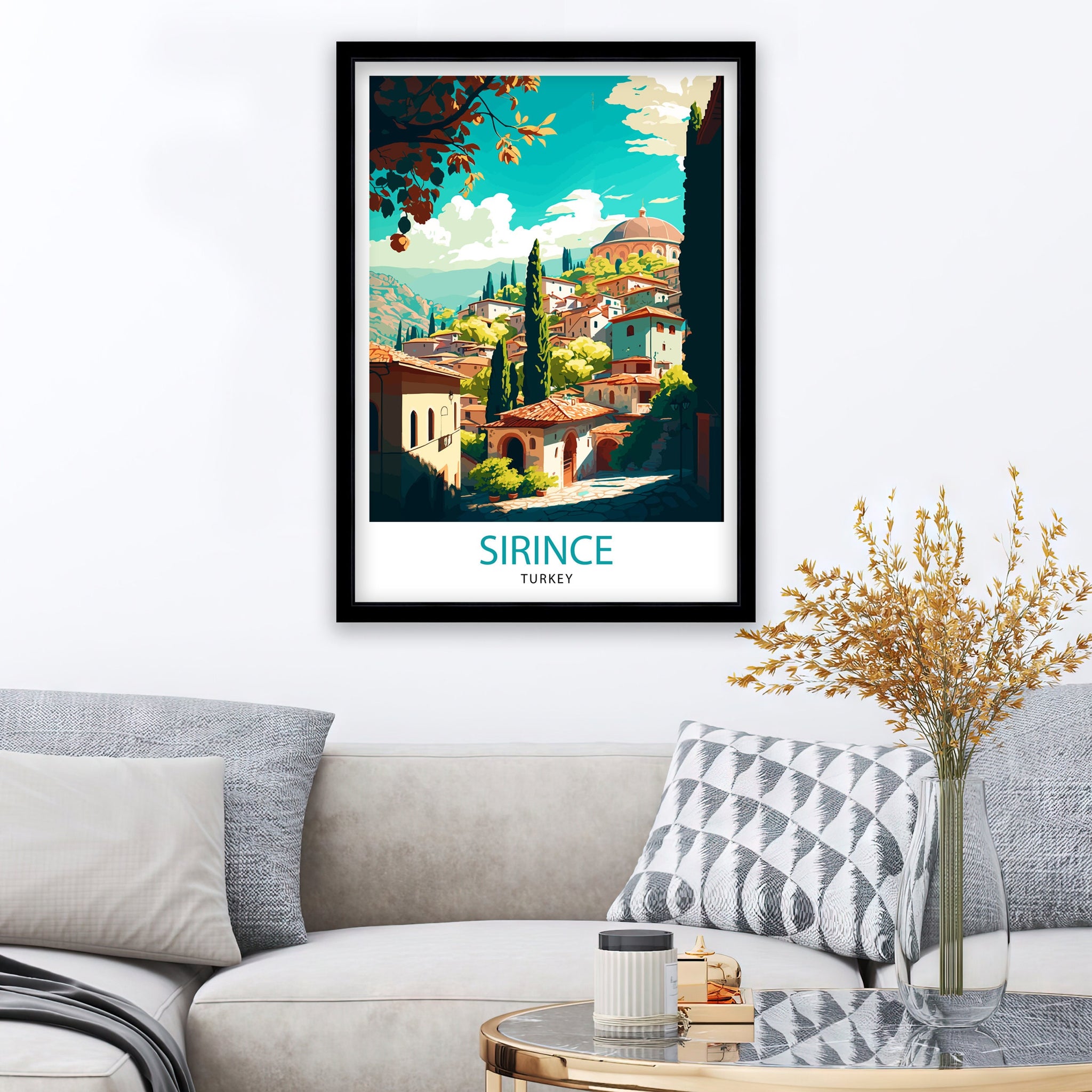 Sirince Turkey Travel Print Sirince Wall Decor Sirince Home Living Decor Sirince Illustration Travel Poster Gift For Sirince Turkey Home