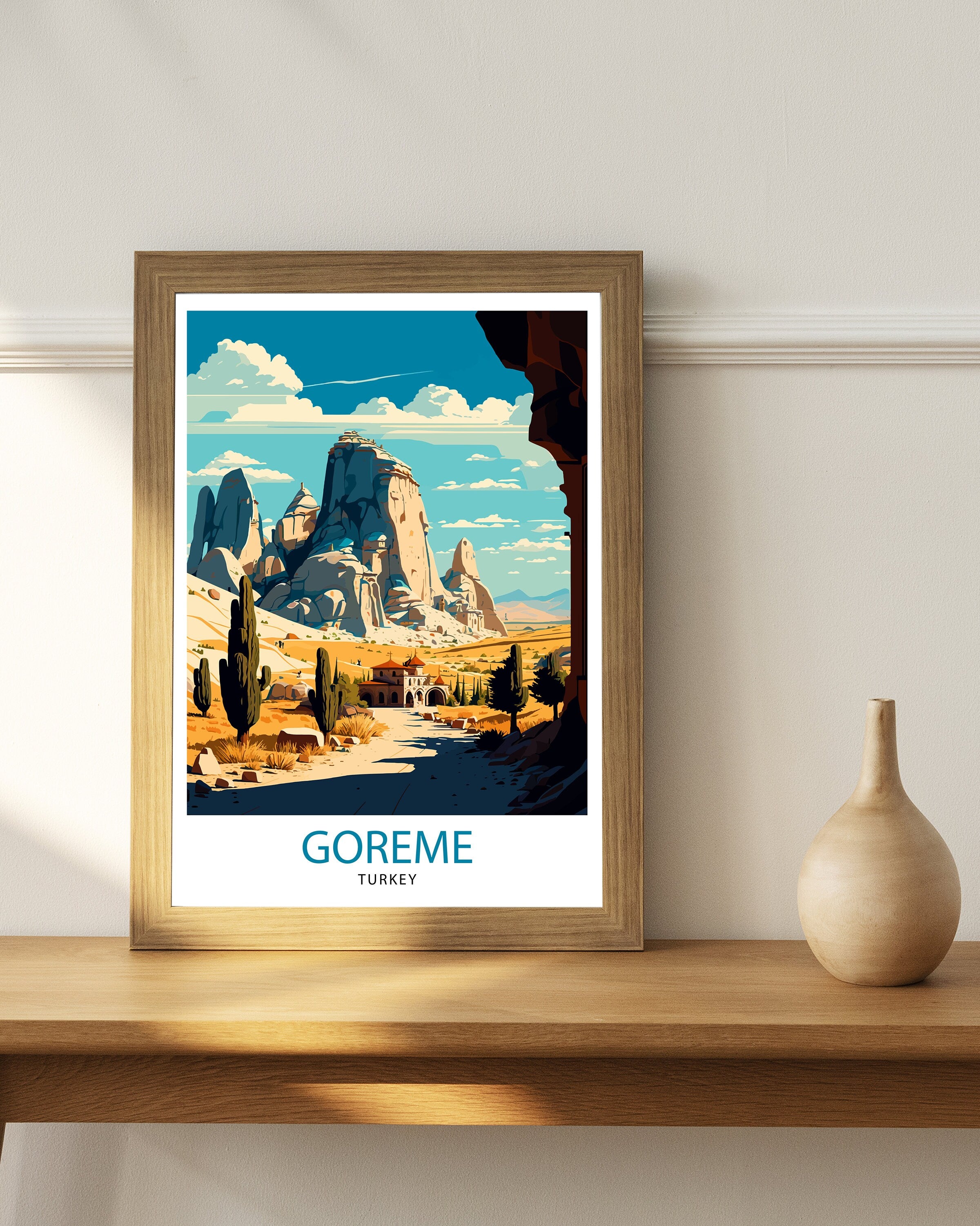 Goreme Turkey Travel Print, Cappadocia Art Poster