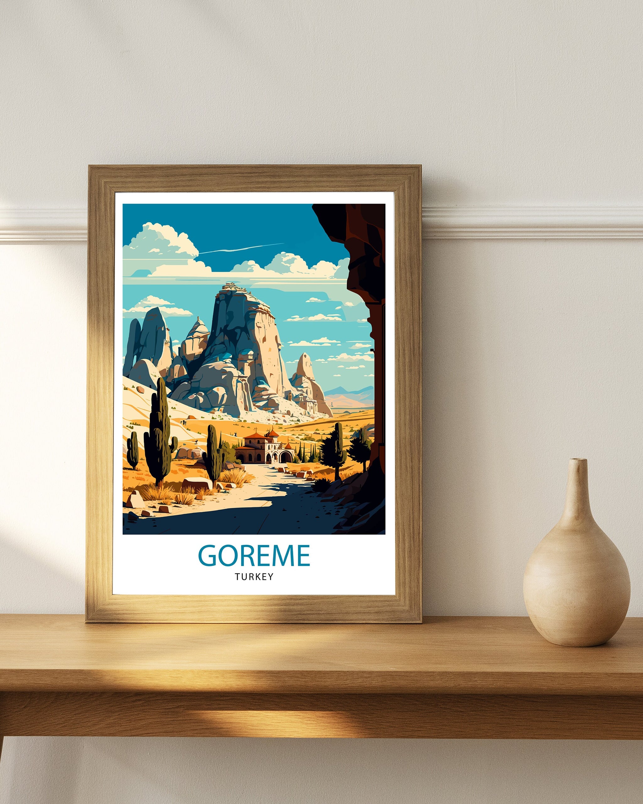 Goreme Turkey Travel Print, Cappadocia Art Poster