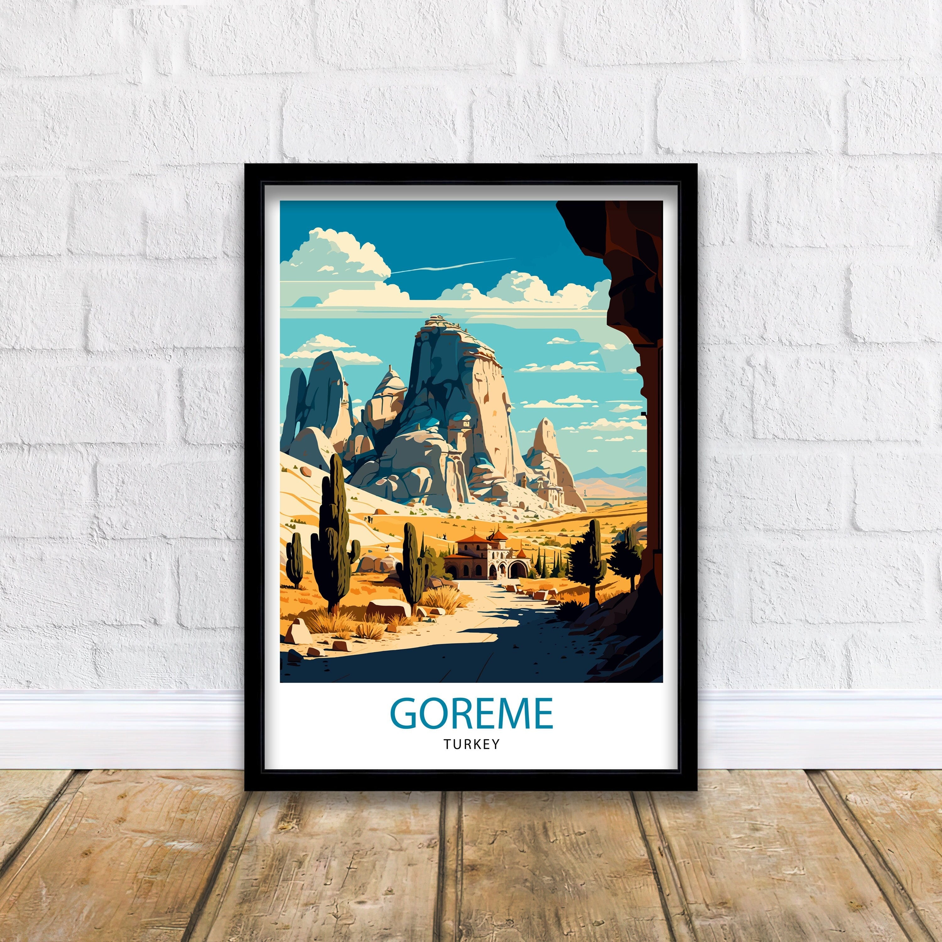Goreme Turkey Travel Print, Cappadocia Art Poster
