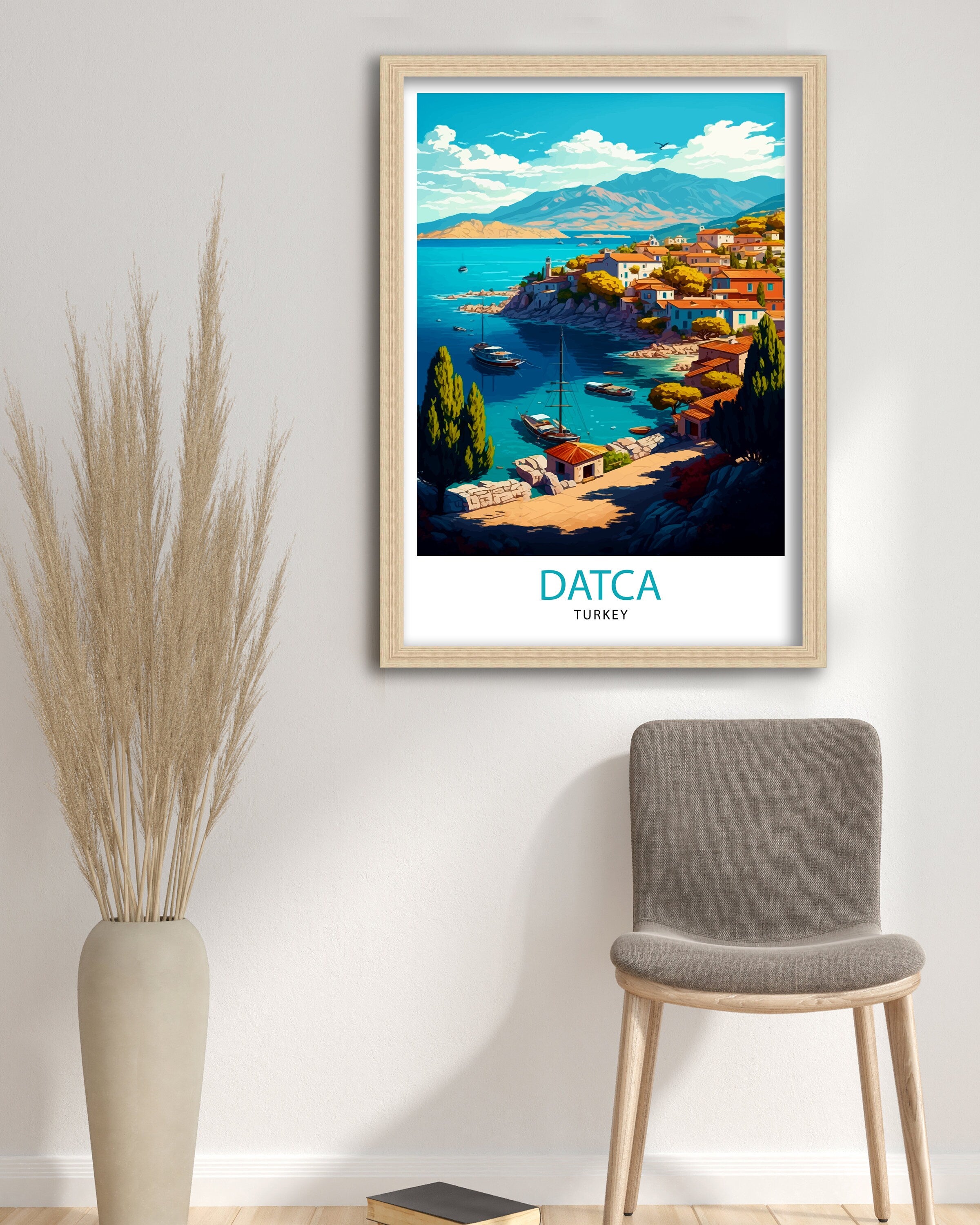 Datca Turkey Travel Print Datca Wall Decor Datca Home Living Decor Datca Illustration Travel Poster Gift For Datca Turkey Datca Home Decor