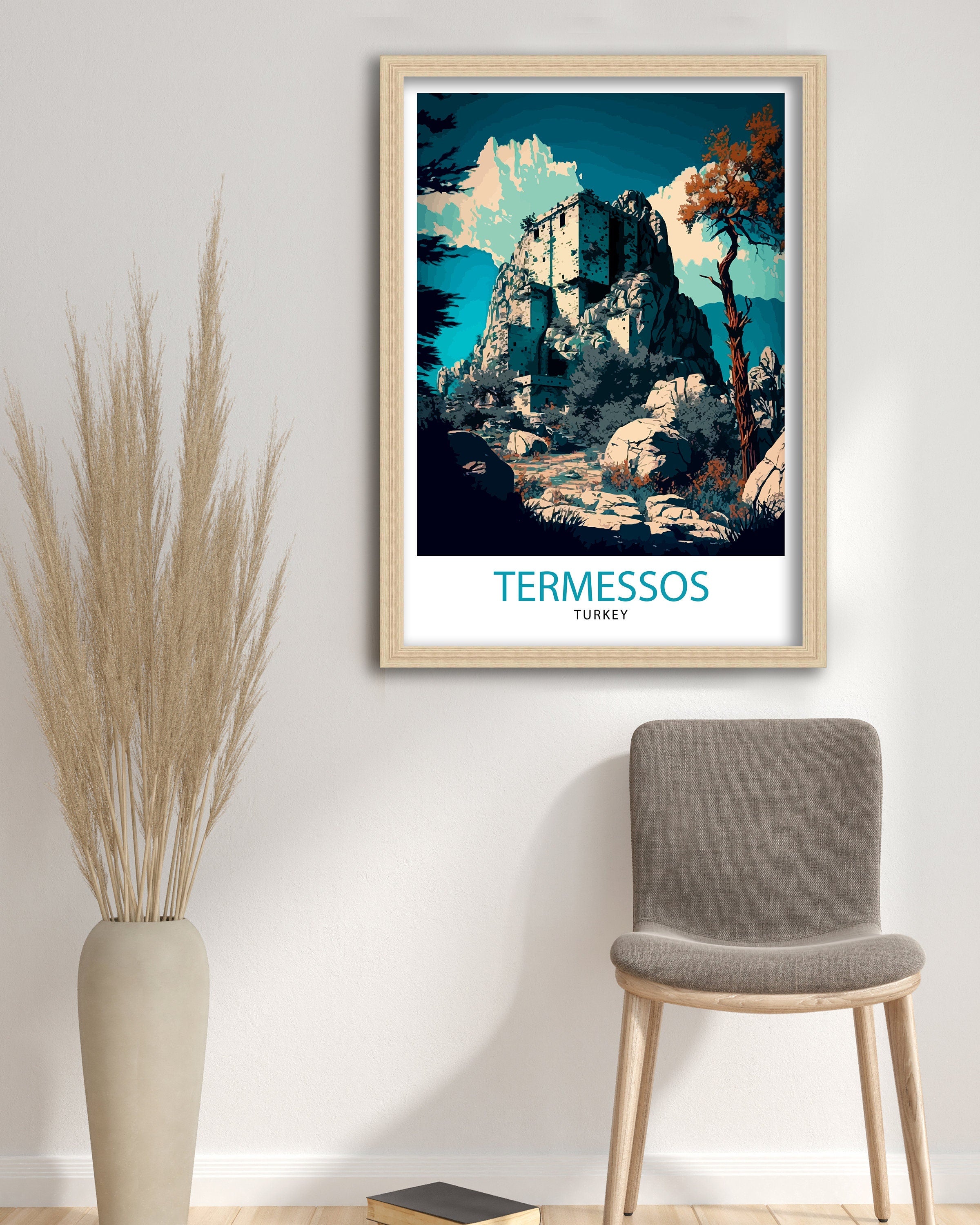 Termessos Turkey Travel Print Termessos Wall Art Termessos Home Living Decor Termessos Illustration Travel Poster Gift For Termessos Turkey