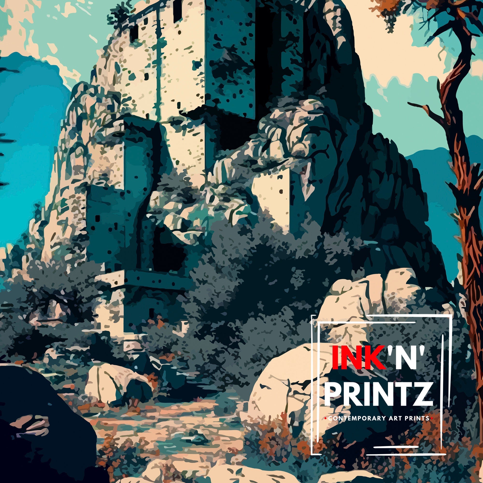 Termessos Turkey Travel Print Termessos Wall Art Termessos Home Living Decor Termessos Illustration Travel Poster Gift For Termessos Turkey