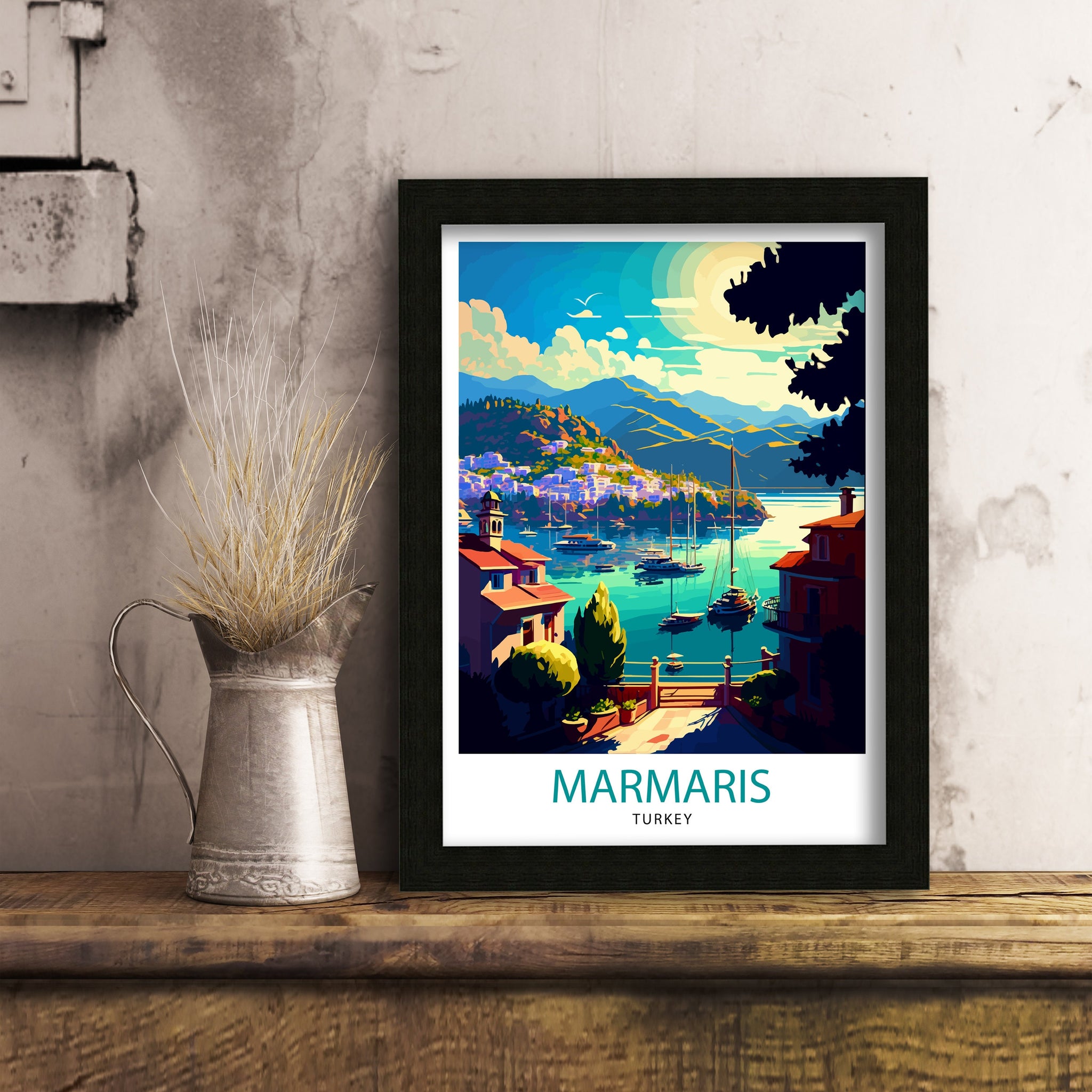 Marmaris Turkey Travel Print Marmaris Wall Art Marmaris Home Decor Marmaris Turkey Illustration Travel Poster Gift for Marmaris Turkey