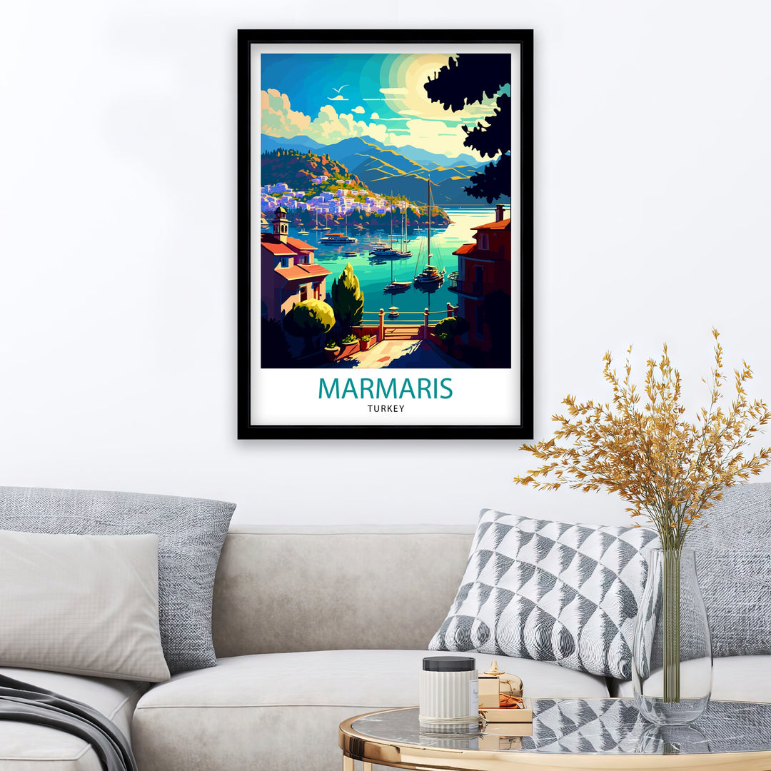 Marmaris Turkey Travel Poster Marmaris Wall Art Marmaris Home Decor Marmaris Turkey Illustration Travel Poster Gift for Marmaris Turkey