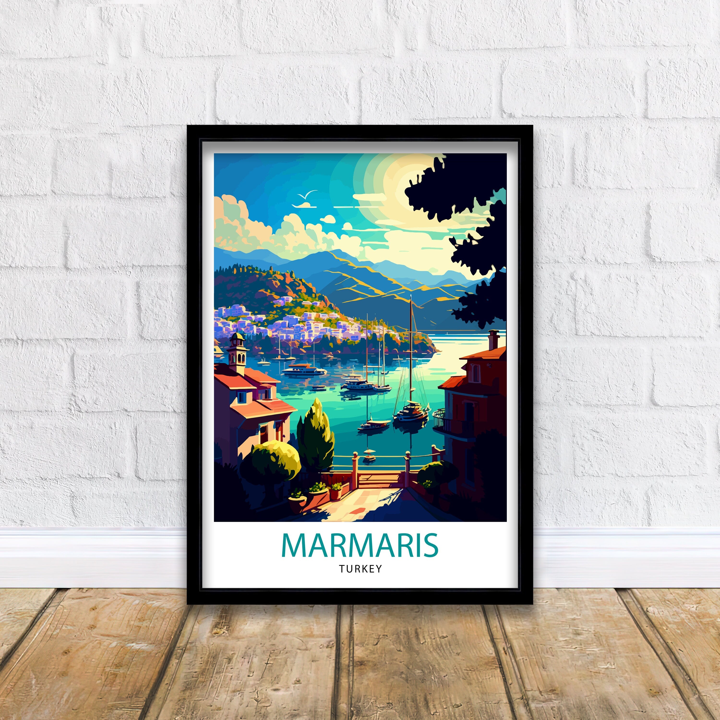 Marmaris Turkey Travel Print Marmaris Wall Art Marmaris Home Decor Marmaris Turkey Illustration Travel Poster Gift for Marmaris Turkey