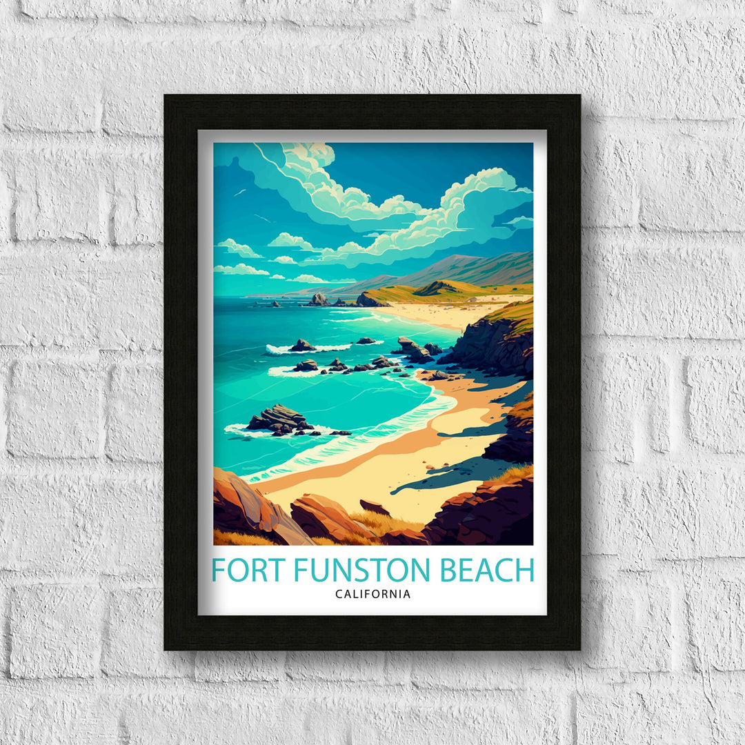 Fort Funston California Travel Print| Fort Funston Wall Art California Beach Print San Francisco Coastal Decor Travel Poster Gift for Beach