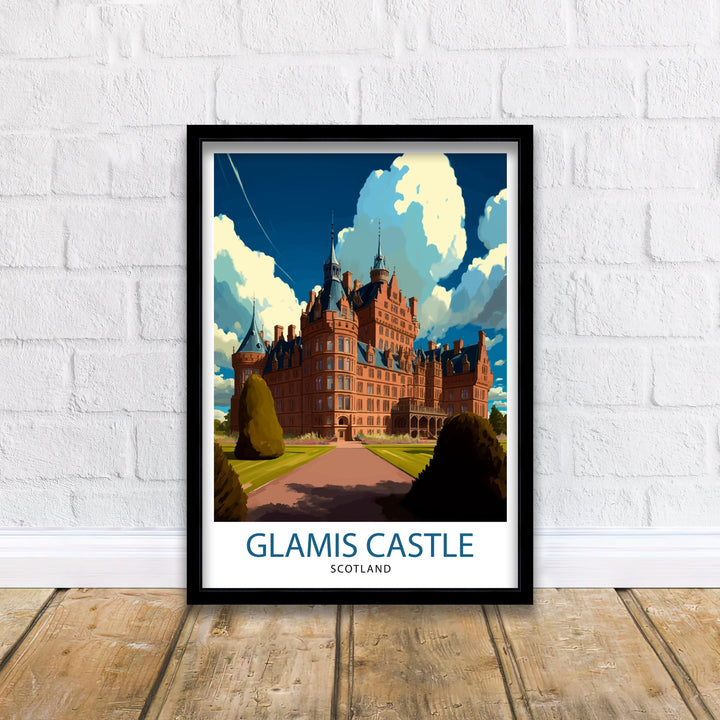 Glamis Castle Scotland Travel Print Wall Decor Home Living Decor Scotland Illustration Travel Poster Gift For Scotland Home Decor